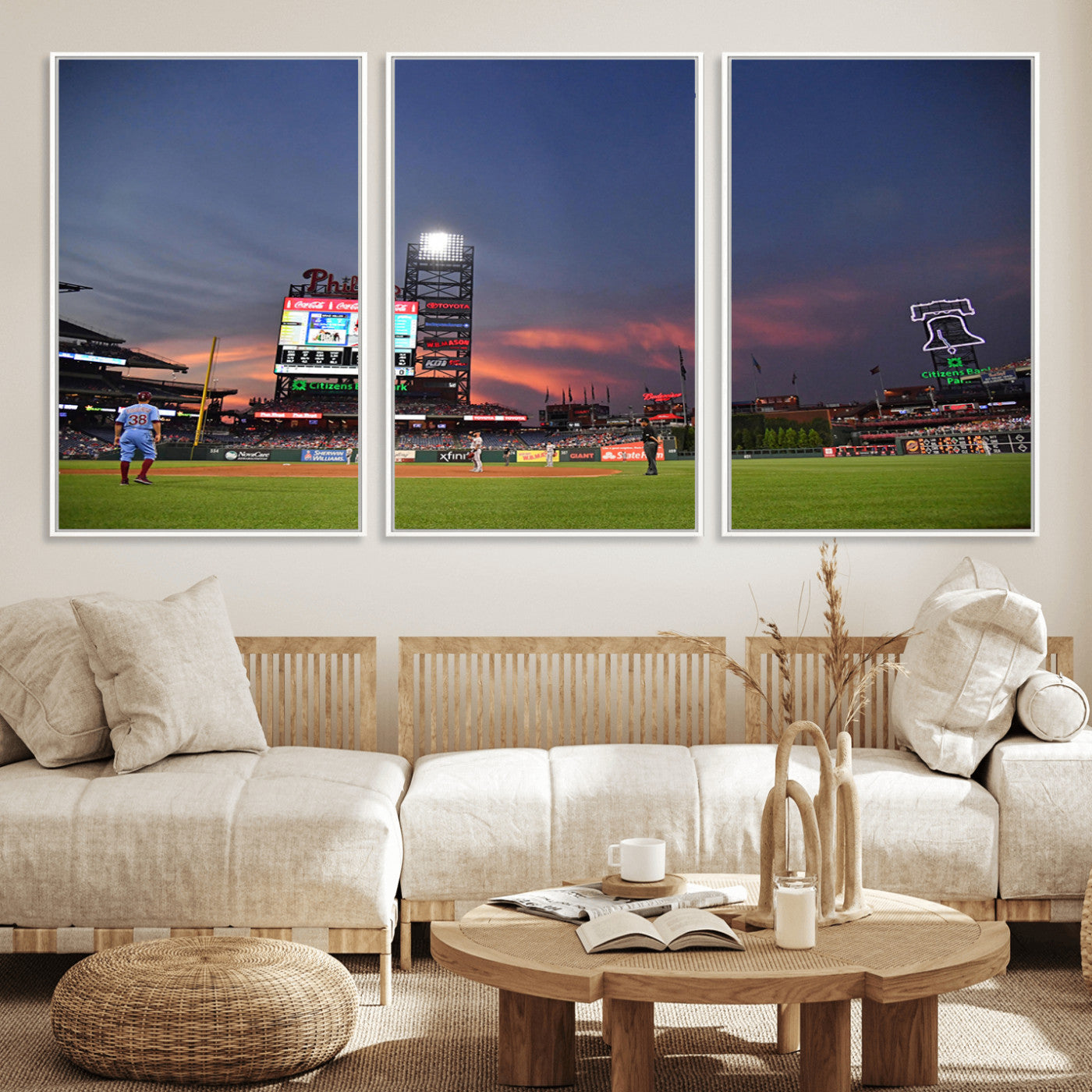 MGV-FC-60X30-3P - Philadelphia Phillies Baseball Print - Philadelphia Citizens Bank Park Stadium Wall Art, Phillies