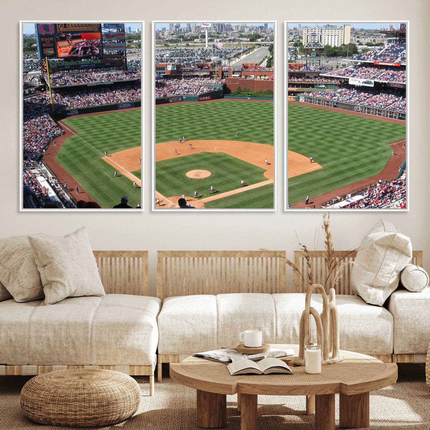 MGV-FC-60X30-3P - Philadelphia Phillies Baseball Team Print - Philadelphia Citizens Bank Park Stadium Wall Art Canvas