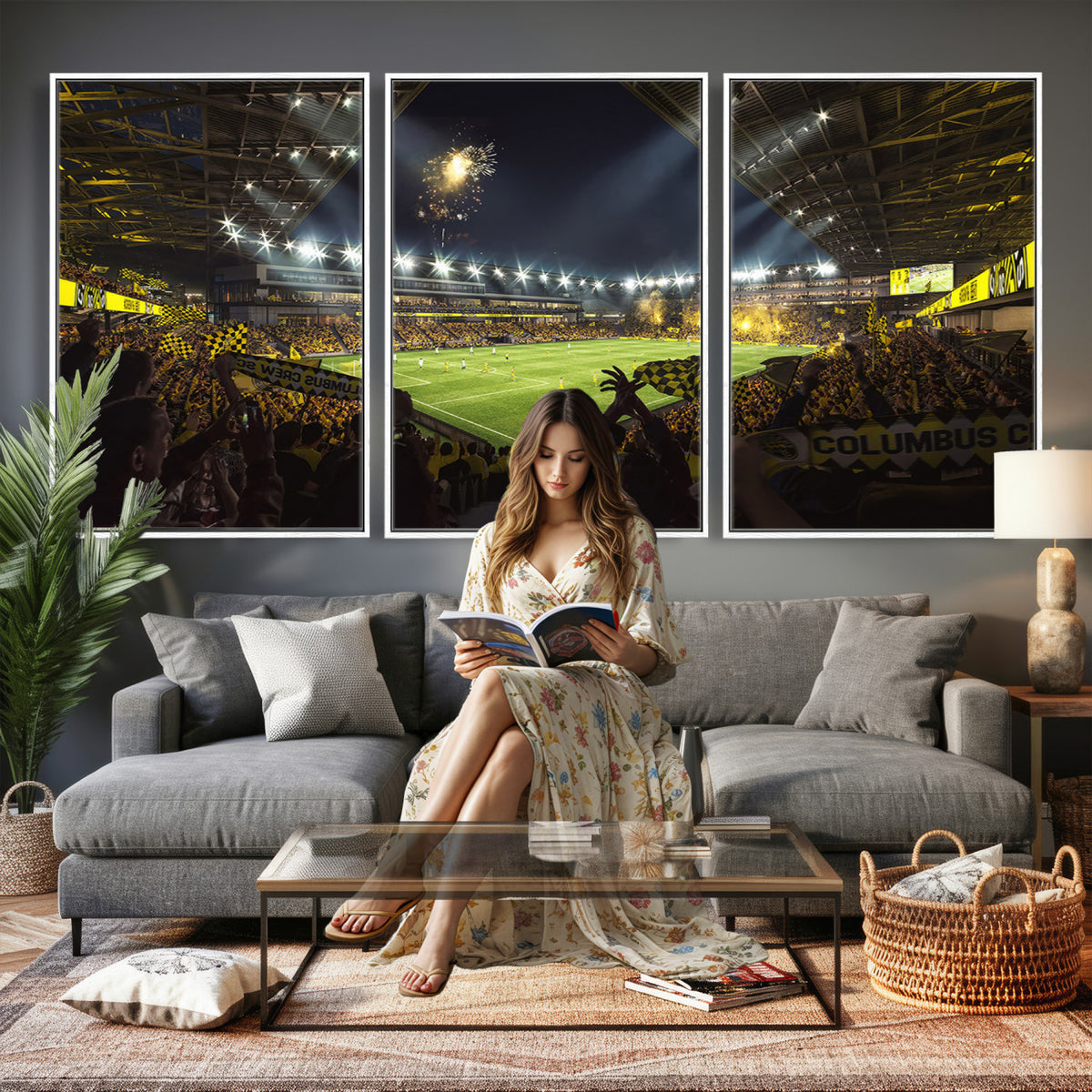 51122-MGV-CV-36X24 - Columbus Crew Soccer Team Print - Columbus Crew Stadium Wall Art Canvas Print