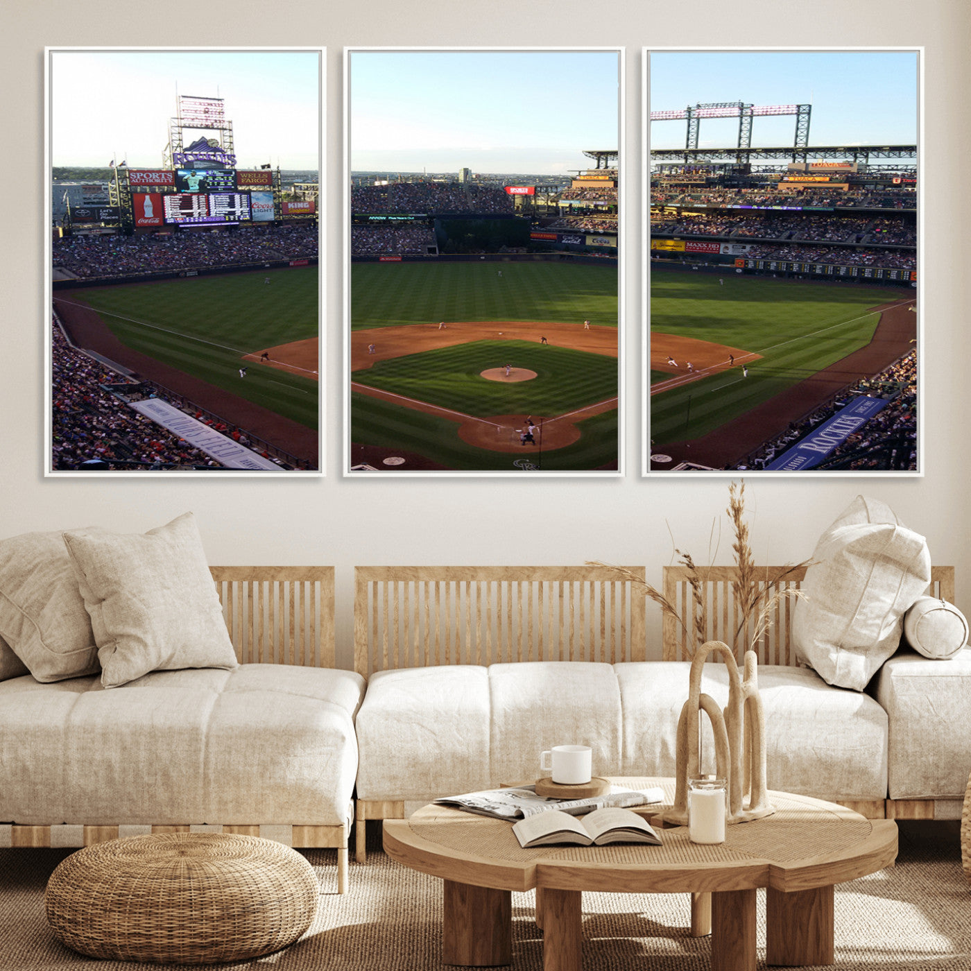 MGV-FC-60X30-3P - Colorado Rockies Coors Field Wall Art Canvas Print - MLB Baseball Stadium