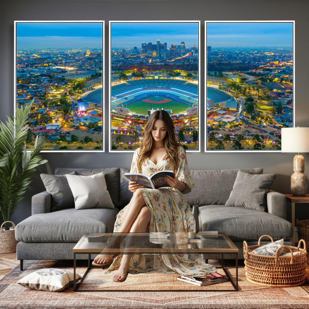 78144-MGV-CV-36X24 - Los Angeles Dodgers Wall Art Canvas, Dodger Stadium Wall Art