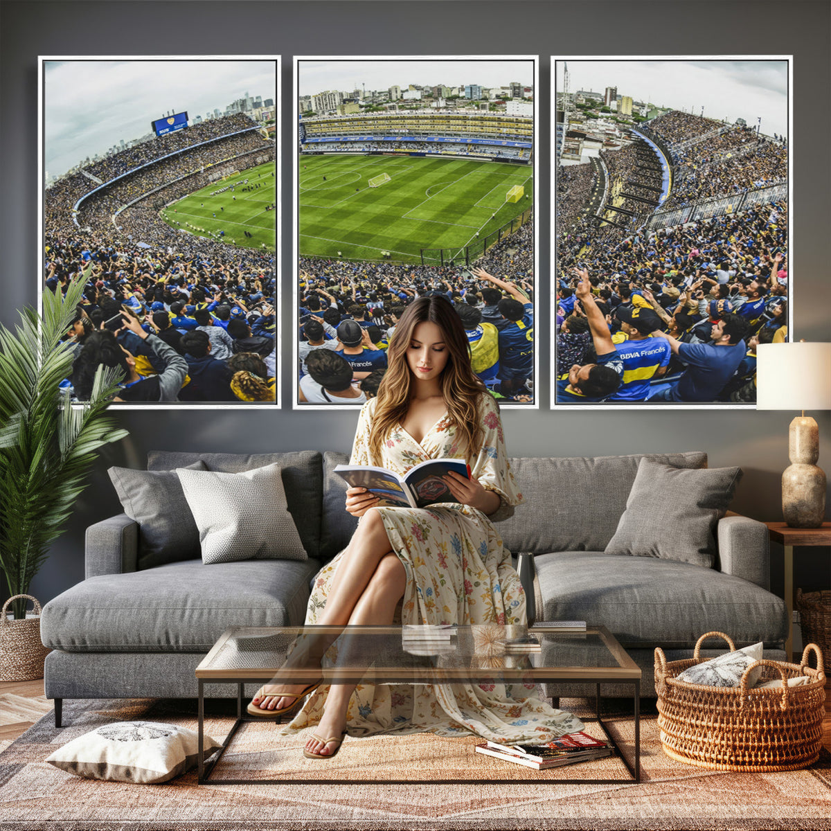 63839-MGV-CV-36X24 - Boca Juniors Soccer Team Print Wall Art, Buenos Aires Bombonera Stadium