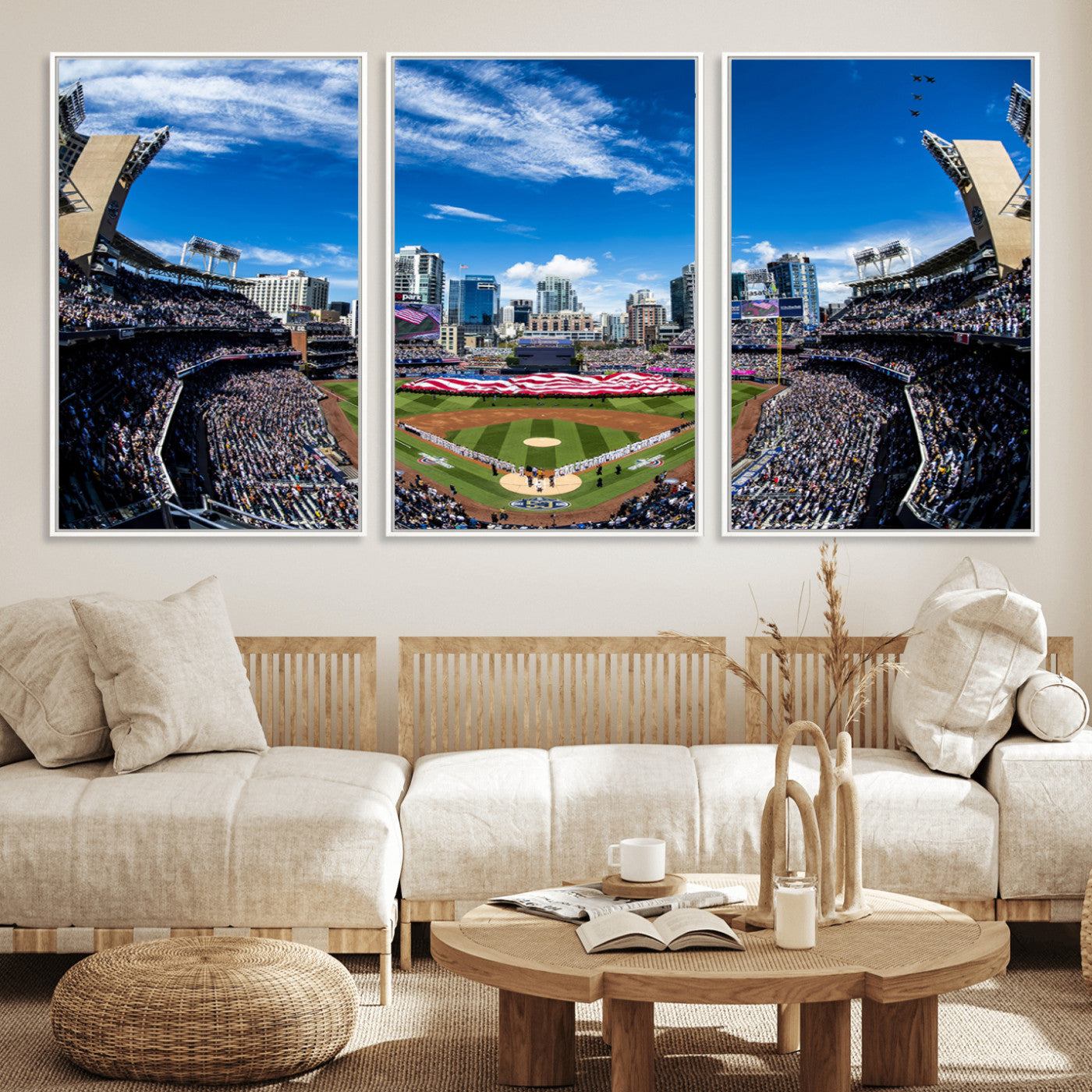 MGV-FC-60X30-3P - San Diego Padres Baseball Team Print - Petco Park Stadium Wall Art Canvas Print