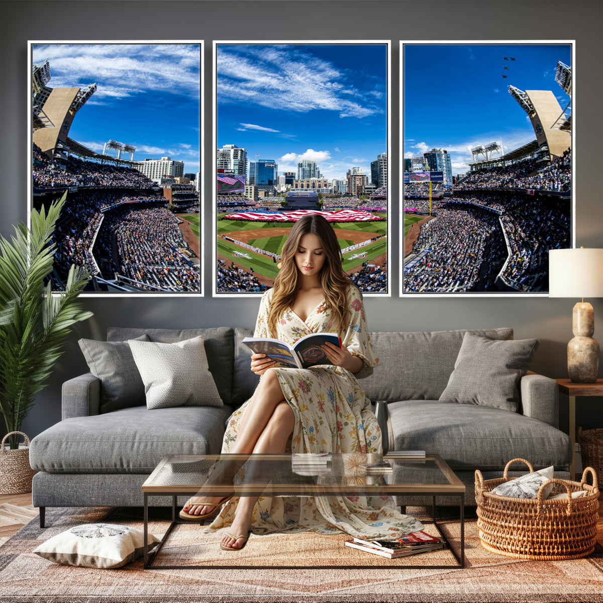 52297-MGV-CV-36X24 - San Diego Padres Baseball Team Print, Petco Park Stadium
