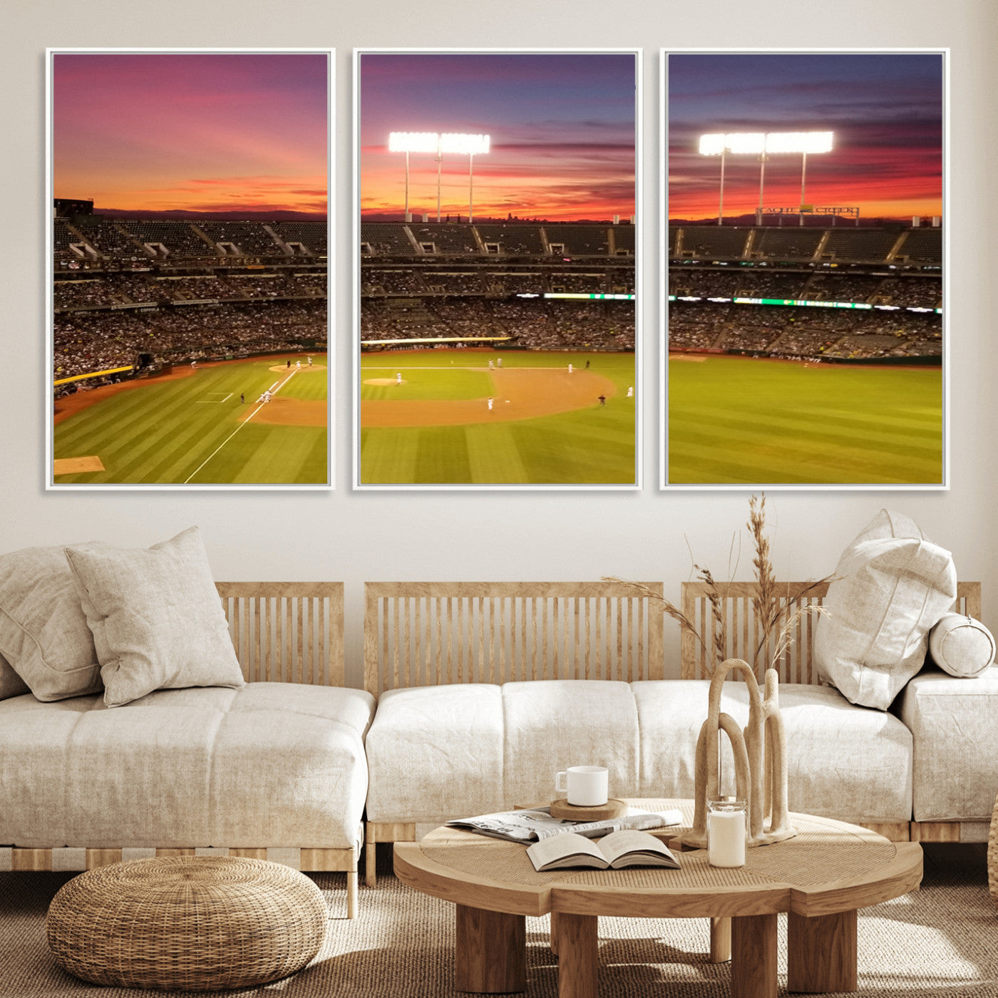 MGV-FC-60X30-3P - Oakland Athletics Baseball Team Print - Oakland Coliseum Stadium Wall Art Canvas Print