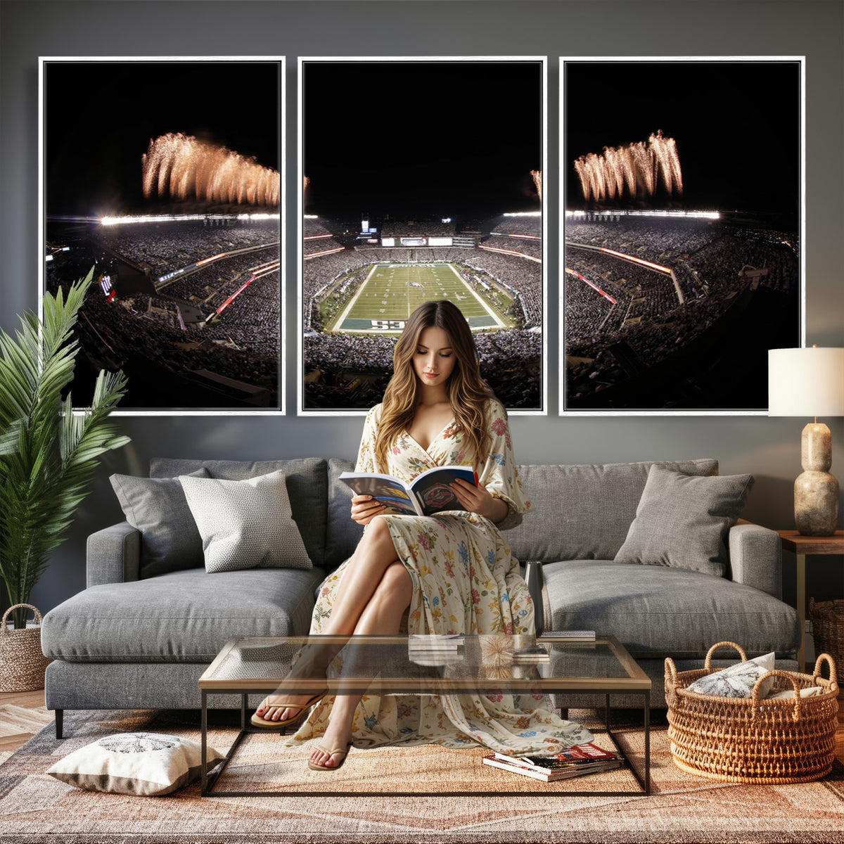 48893-MGV-CV-36X24 - Eagles Field Stadium Wall Art, Lincoln Financial Field
