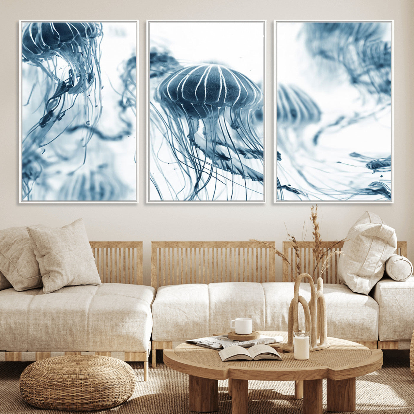 MGV-FC-60X30-3P - Abstract Jellyfish Canvas Print Wall Art