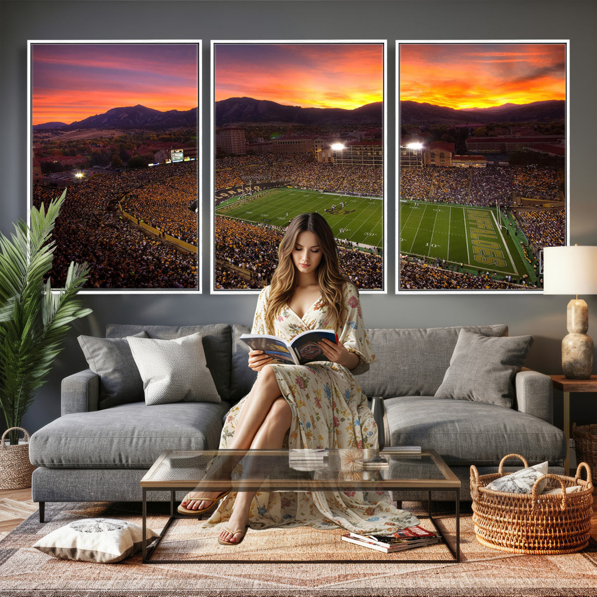 84649-MGV-CV-36X24 - Folsom Field, University of Colorado Buffaloes Football, Extra Large Game Room Wall Decor