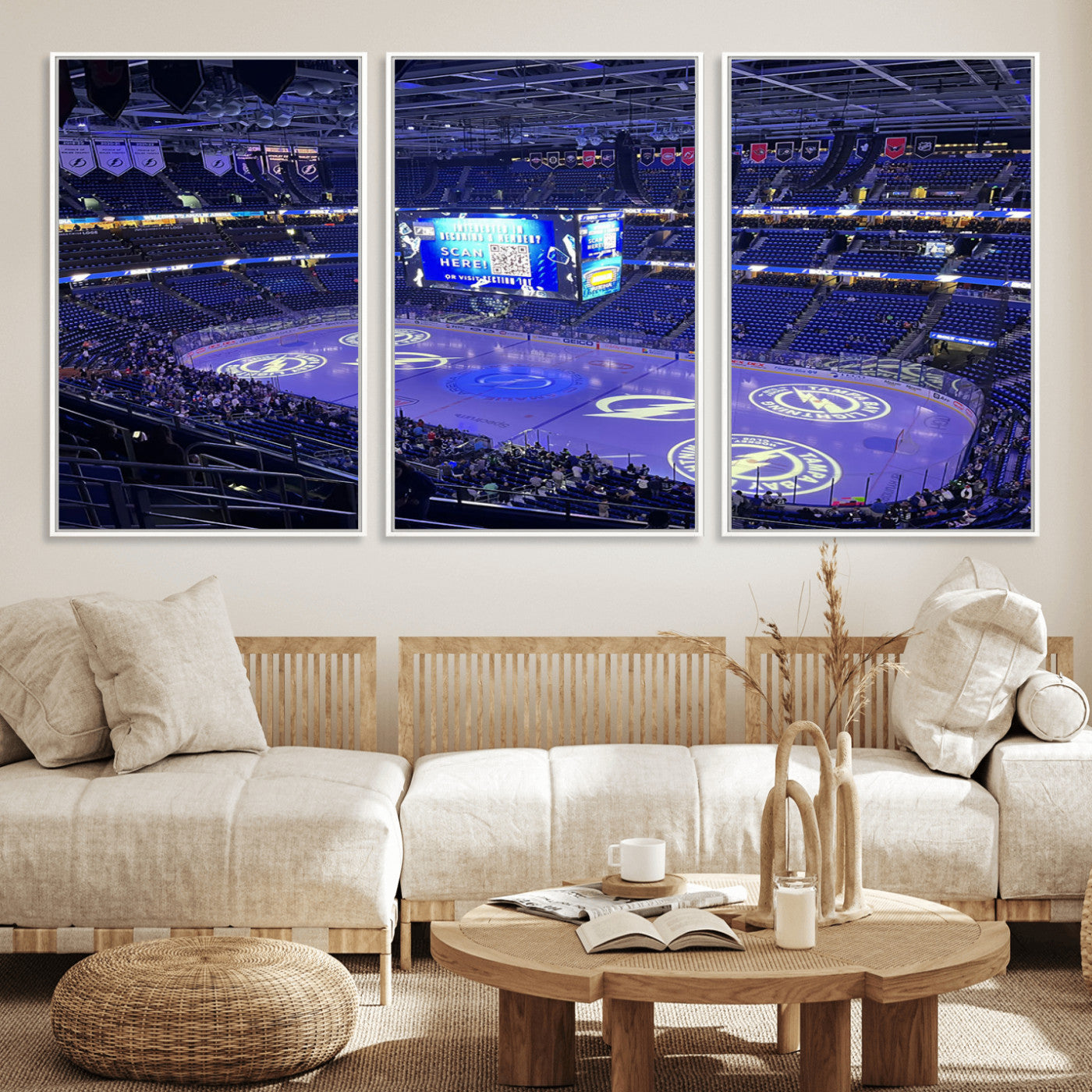 MGV-FC-60X30-3P - Amalie Arena Florida Wall Art Canvas Print - NHL Hockey Stadium Print Wall Art