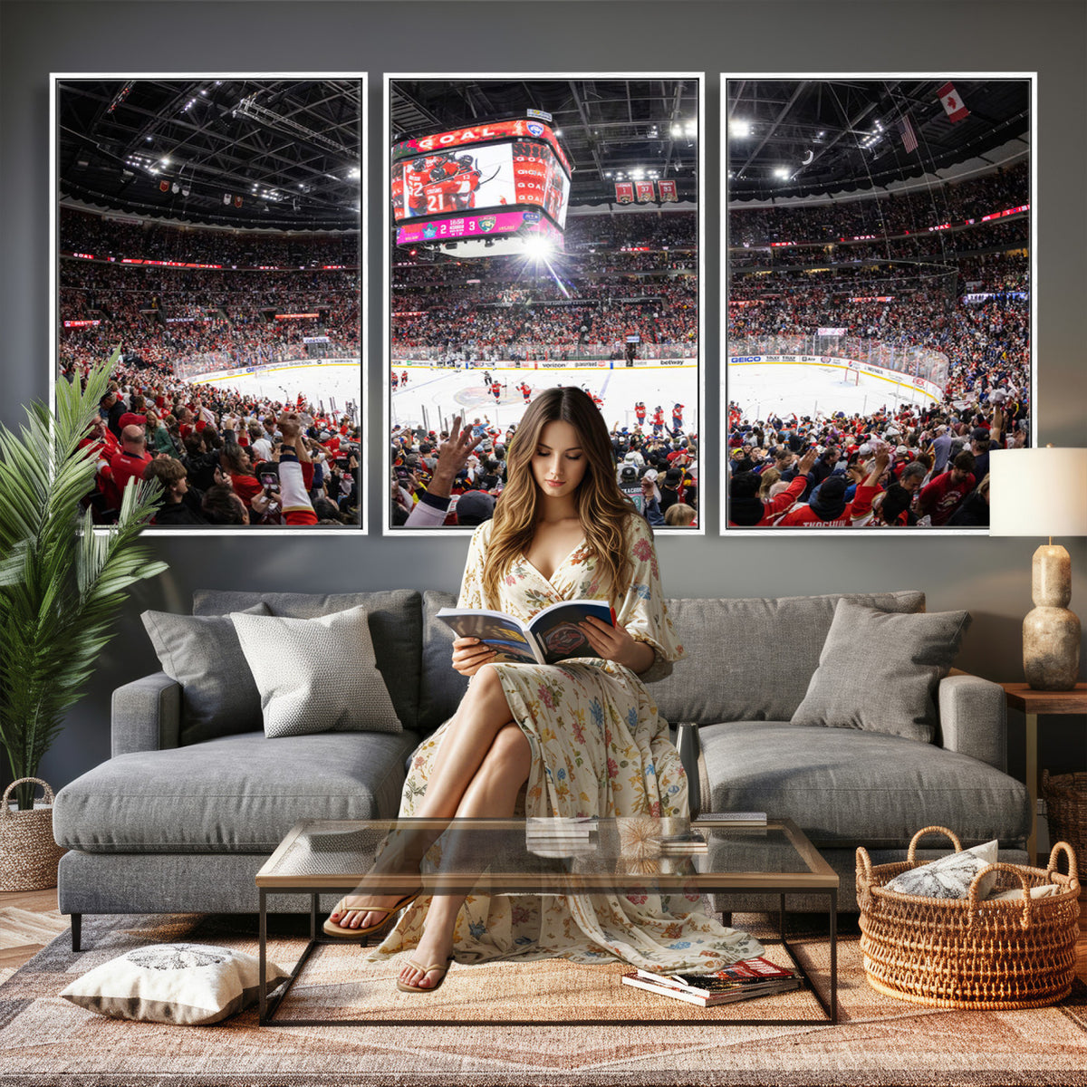 15750-MGV-CV-36X24 - Amerant Bank Arena Wall Art Canvas Print, Hockey Arena