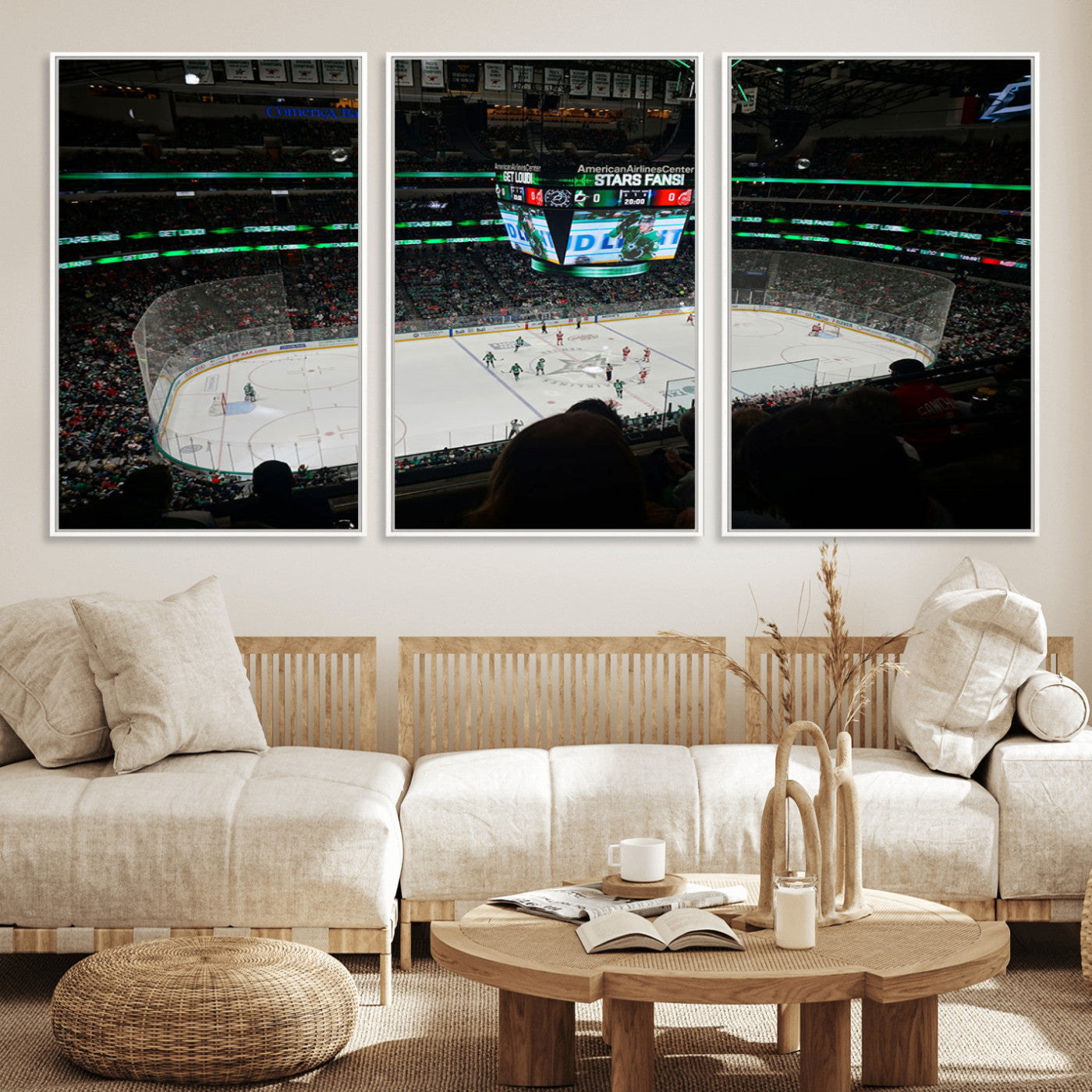 MGV-FC-60X30-3P - American Airlines Center Dallas Stars Wall Art Canvas Print - Dallas Hockey Arena Stadium Print