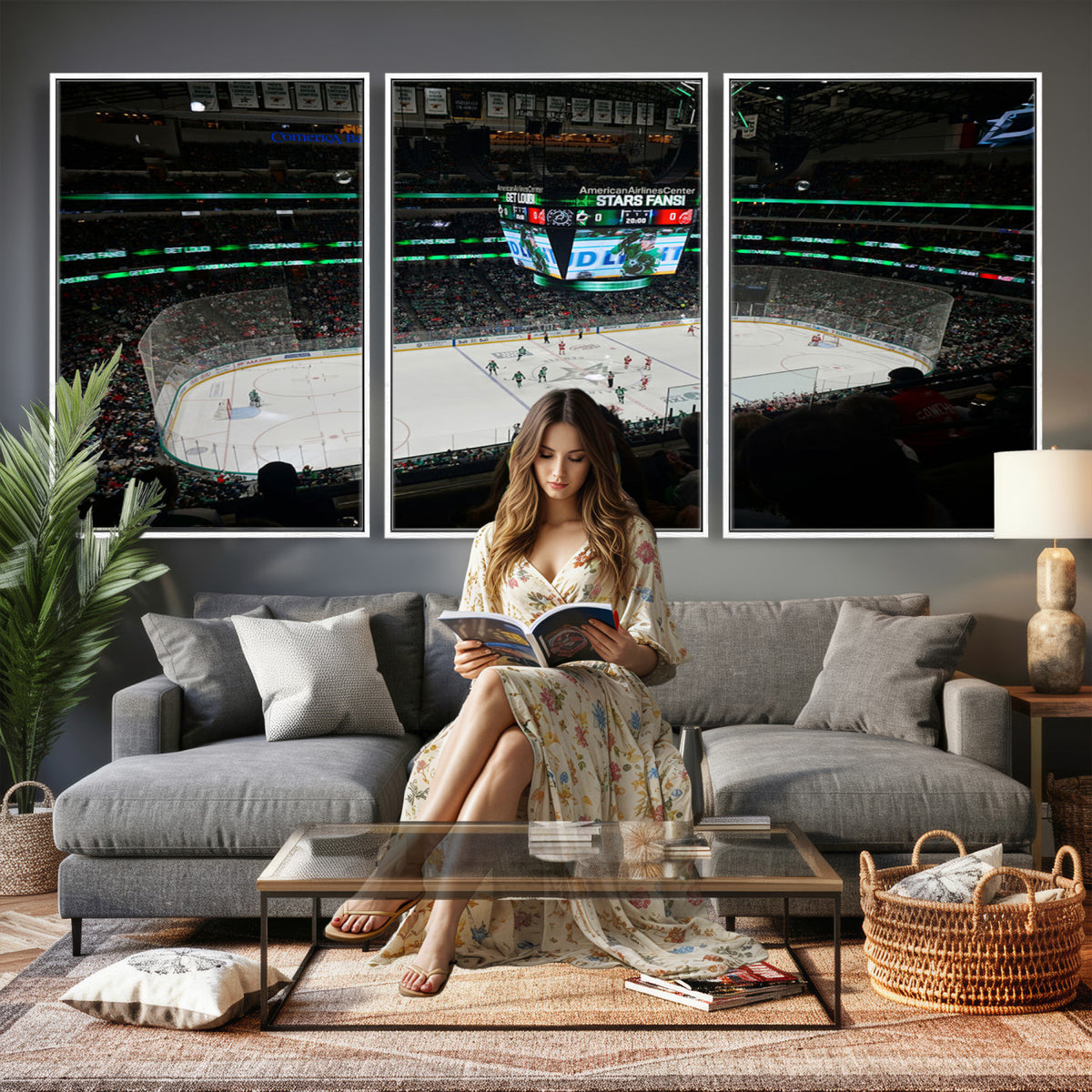 13876-MGV-CV-36X24 - American Airlines Center Dallas Stars Wall Art Canvas Print