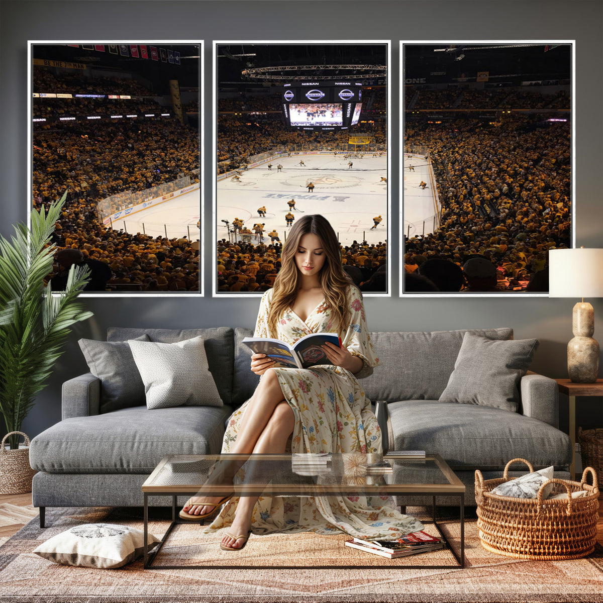 99407-MGV-CV-36X24 - Bridgestone Arena - Nashville Predators Hockey Team Print - Nashville Wall Art Canvas Print