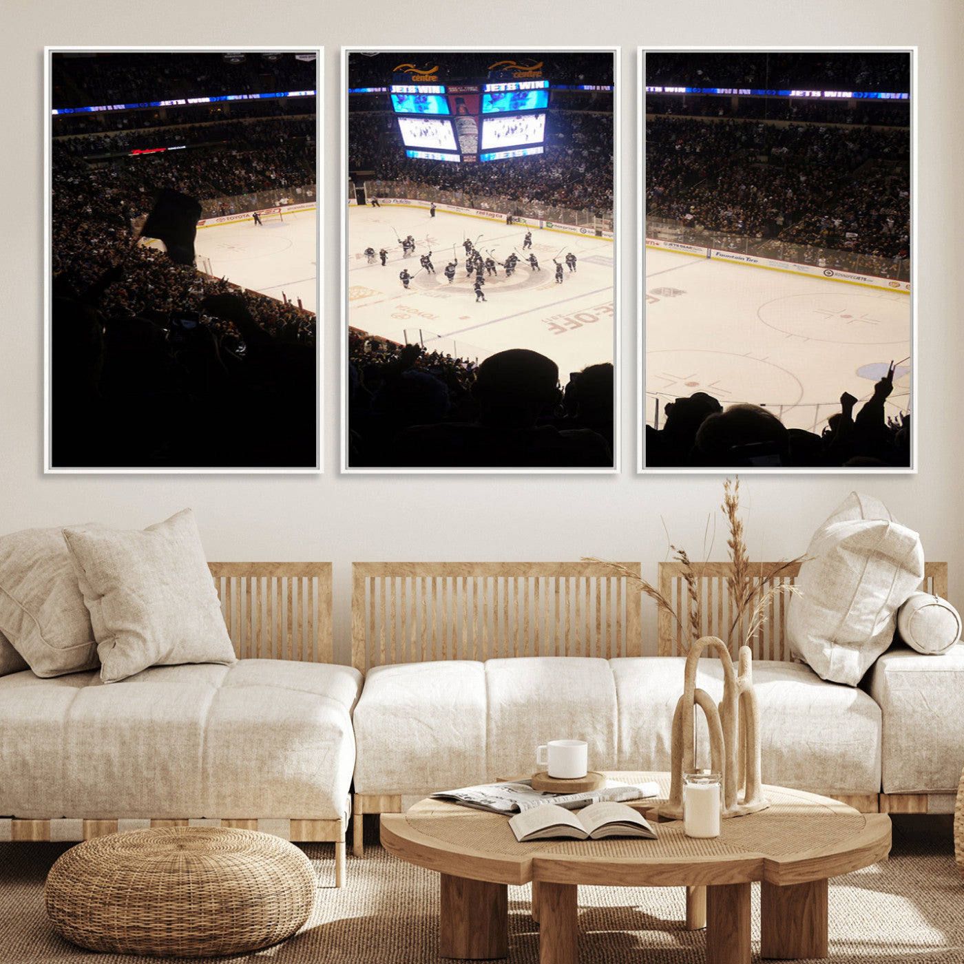 MGV-FC-60X30-3P - Canada Life Centre Wall Art | Winnipeg Jets Hockey Team Print Canvas | Ready to Hang | Winnipeg Wall