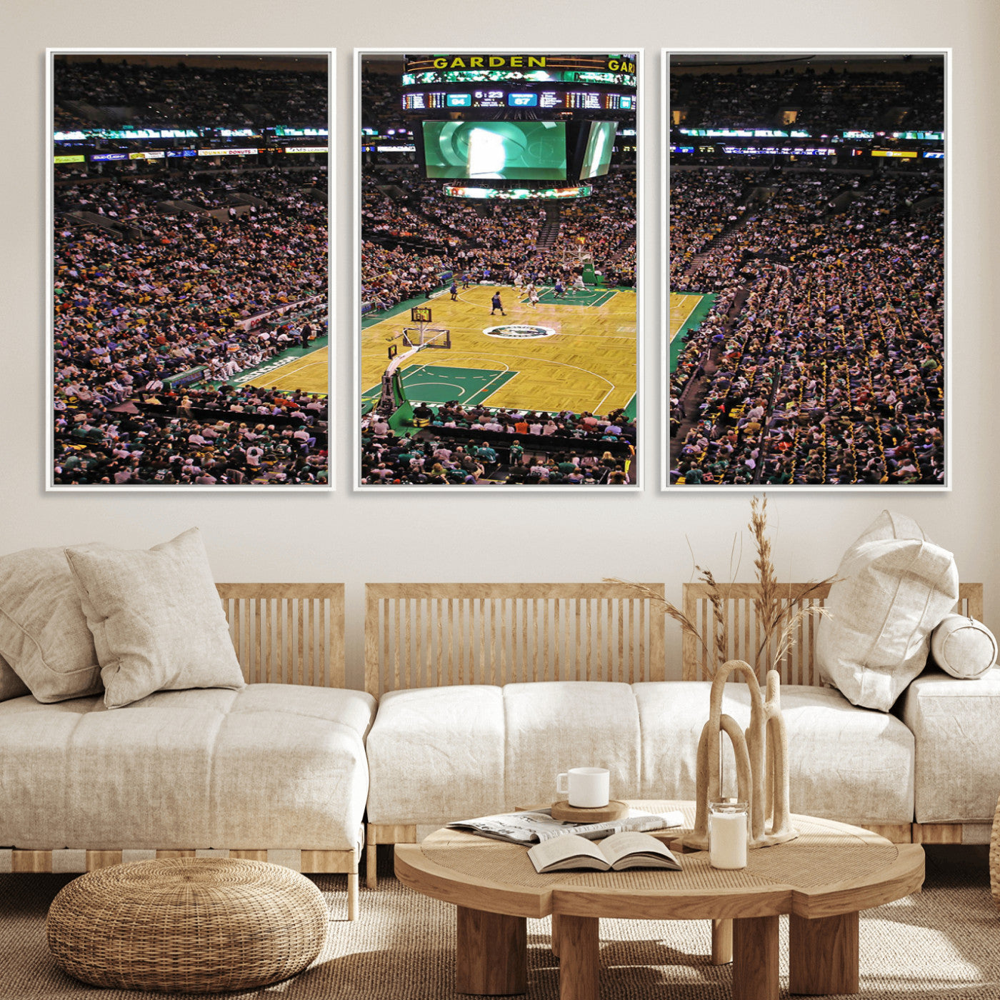 MGV-FC-60X30-3P - Celtics Game Versus The Timberwolves | Baseball Stadium Wall Art | Canvas Print | Ready to Hang