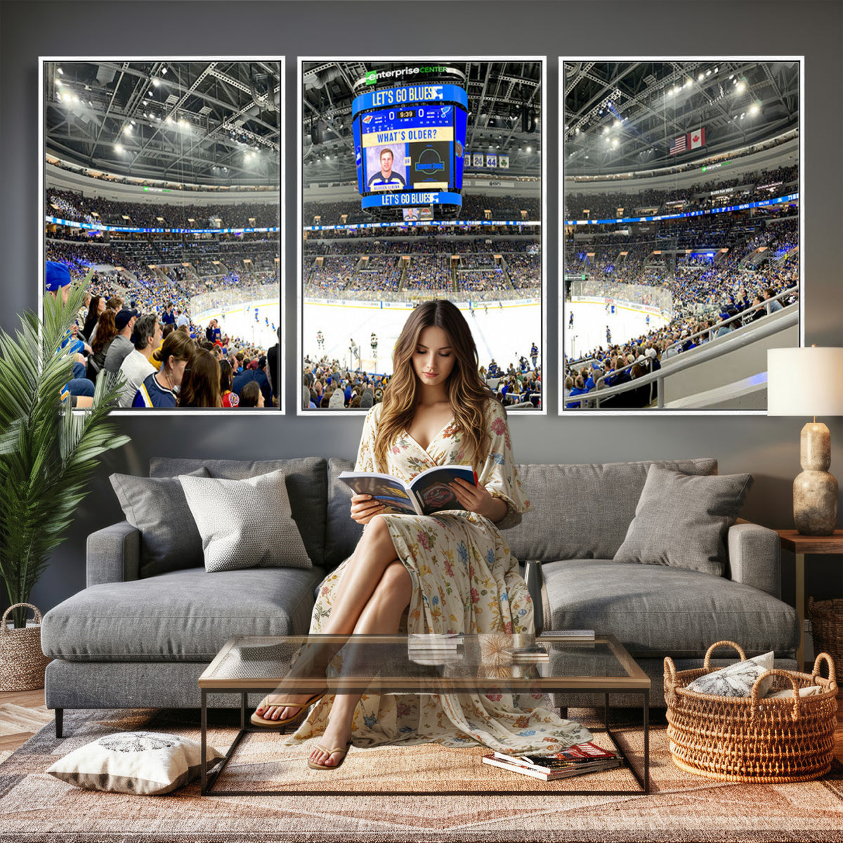 55708-MGV-CV-36X24 - Enterprise Center, Missouri St. Louis Blues Ice Hockey