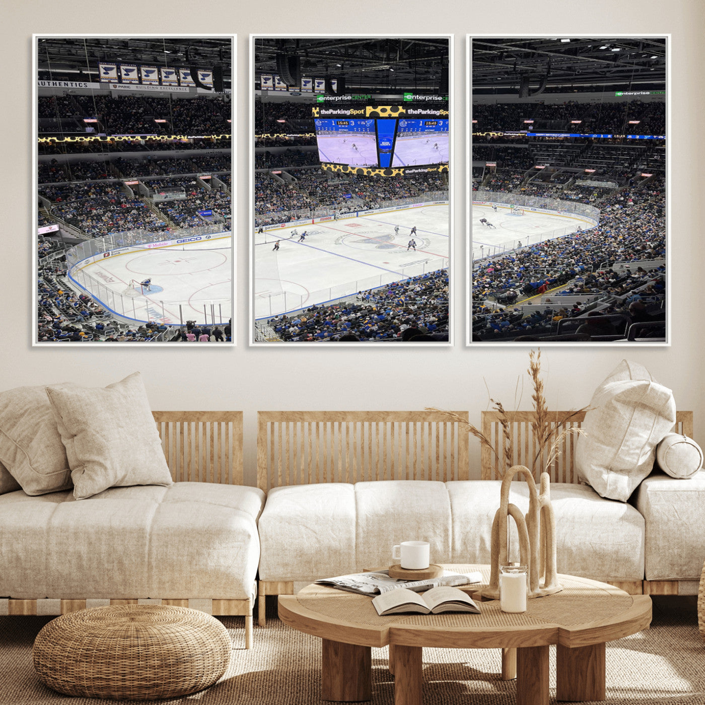 MGV-FC-60X30-3P - Enterprise Center Missouri St. Louis Blues Hockey Stadium Wall Art Canvas Print