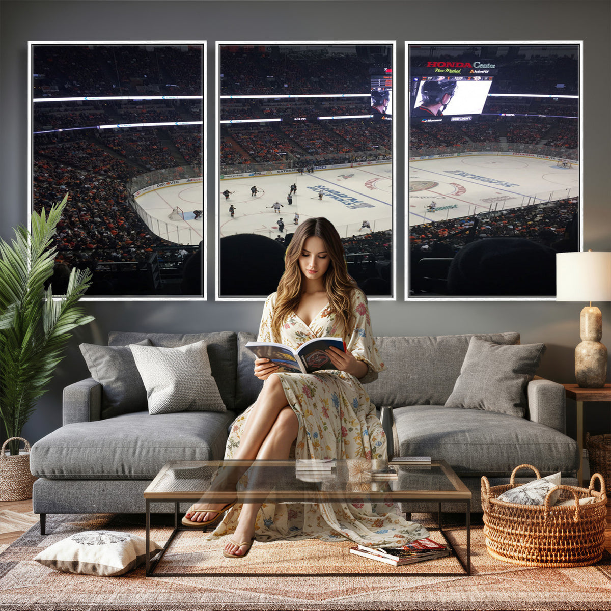 24634-MGV-CV-36X24 - Honda Center California Anaheim Ducks Hockey Stadium Wall Art