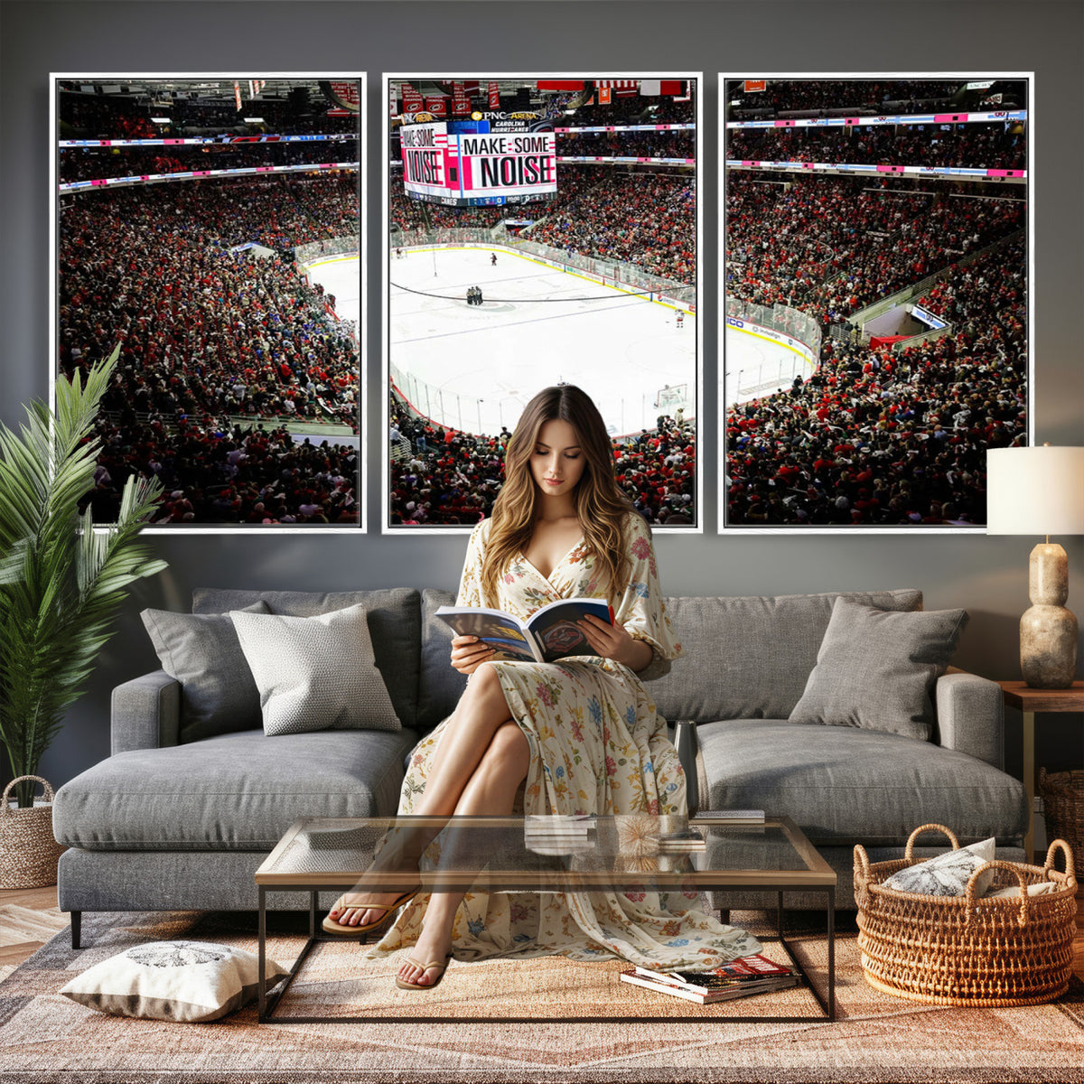 73950-MGV-CV-36X24 - PNC Arena Raleigh North Carolina Hurricanes Hockey Stadium