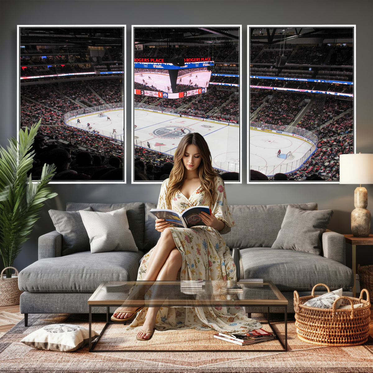 71180-MGV-CV-36X24 - Rogers Place Edmonton Oilers Ice Hockey Stadium Wall Art