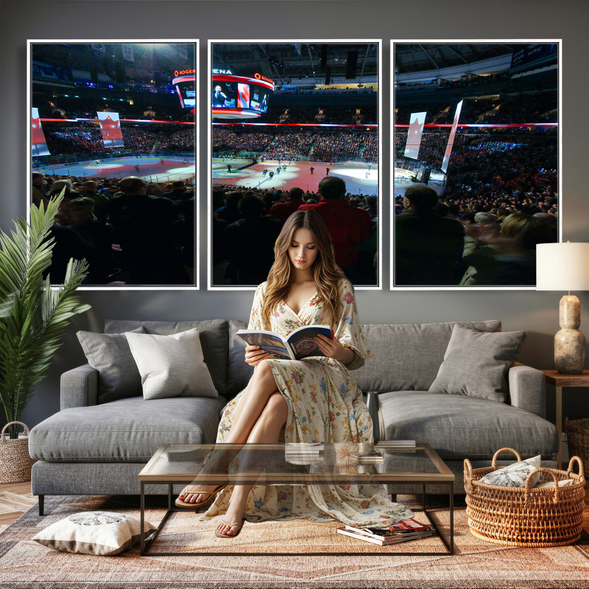 84945-MGV-CV-36X24 - Rogers Arena Vancouver Canucks Ice Hockey Stadium Wall Art