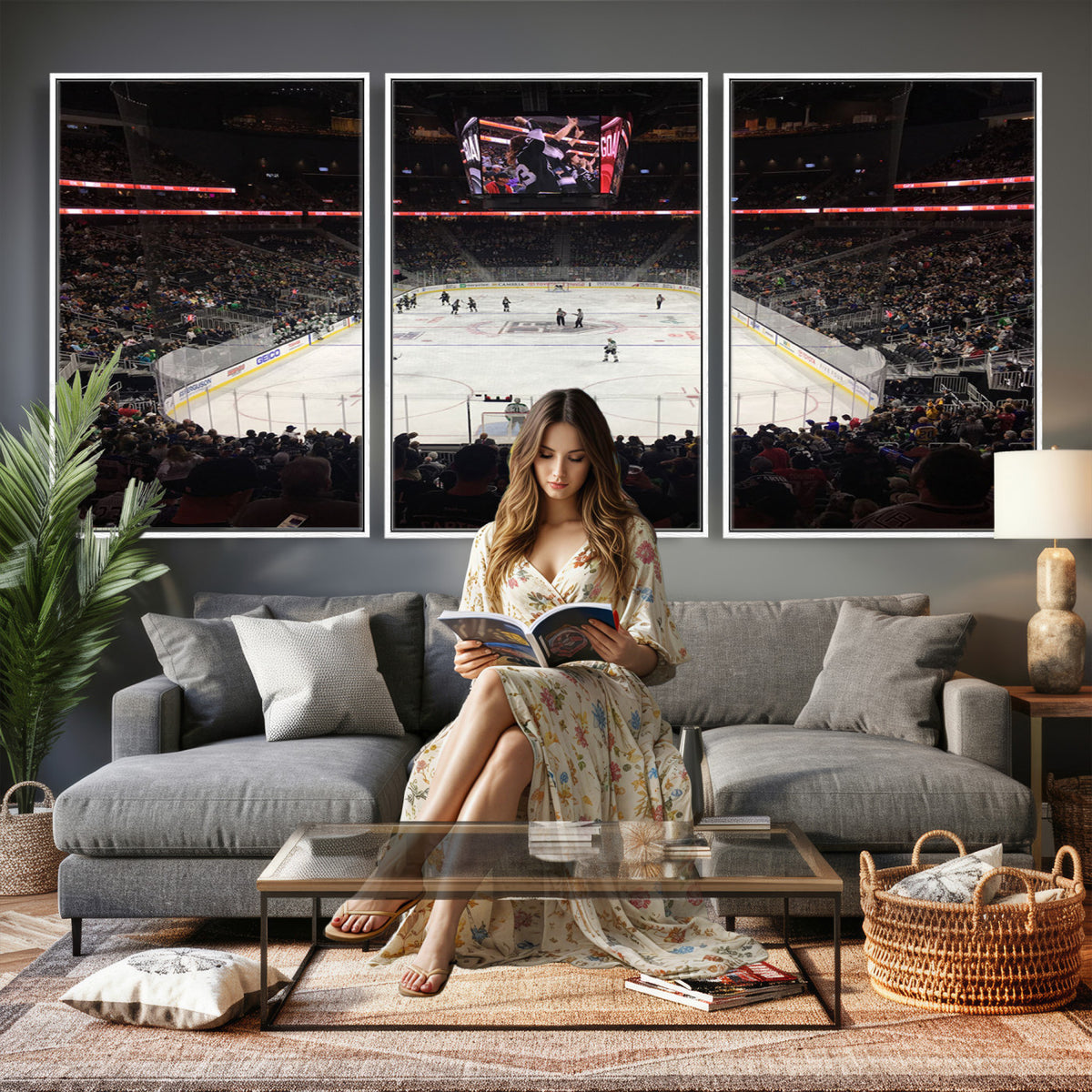 14802-MGV-CV-36X24 - T Mobile Arena Paradise Nevada Vegas Golden Knights Ice Hockey Stadium