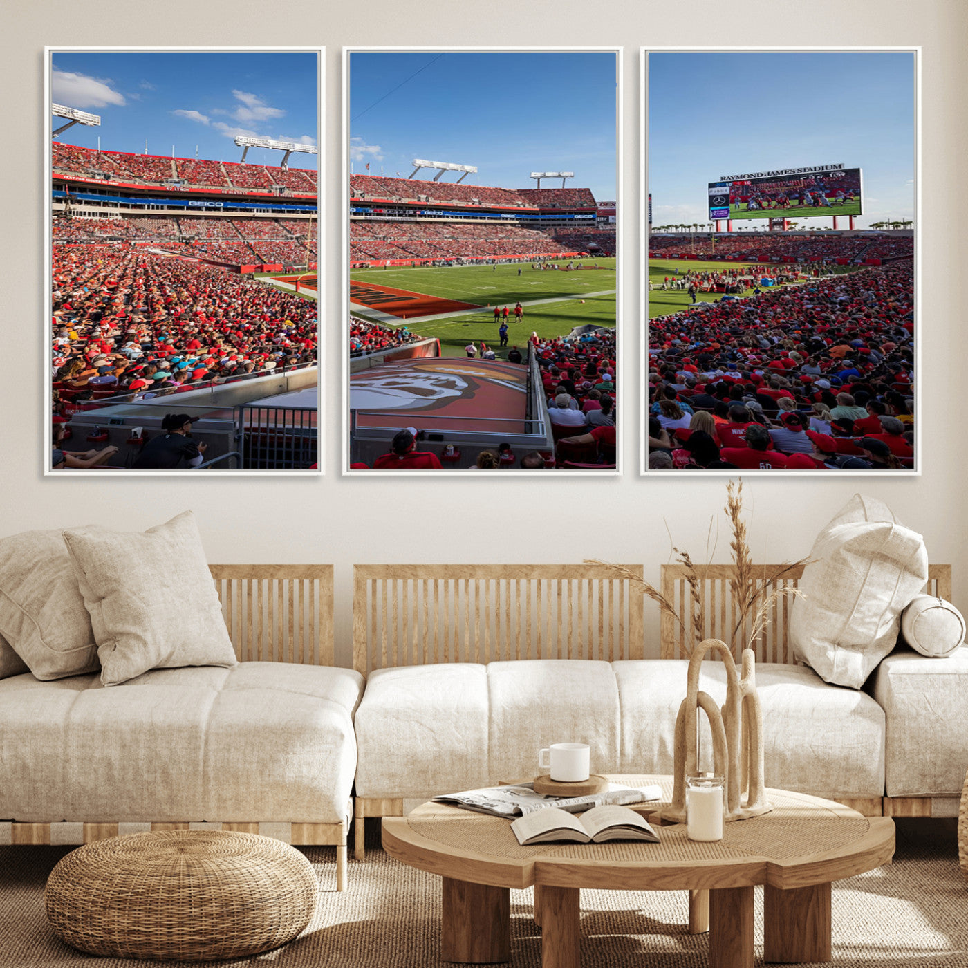MGV-FC-60X30-3P - Florida Tampa Raymond James Stadium Wall Art Canvas Print - NFL Football Stadium Print