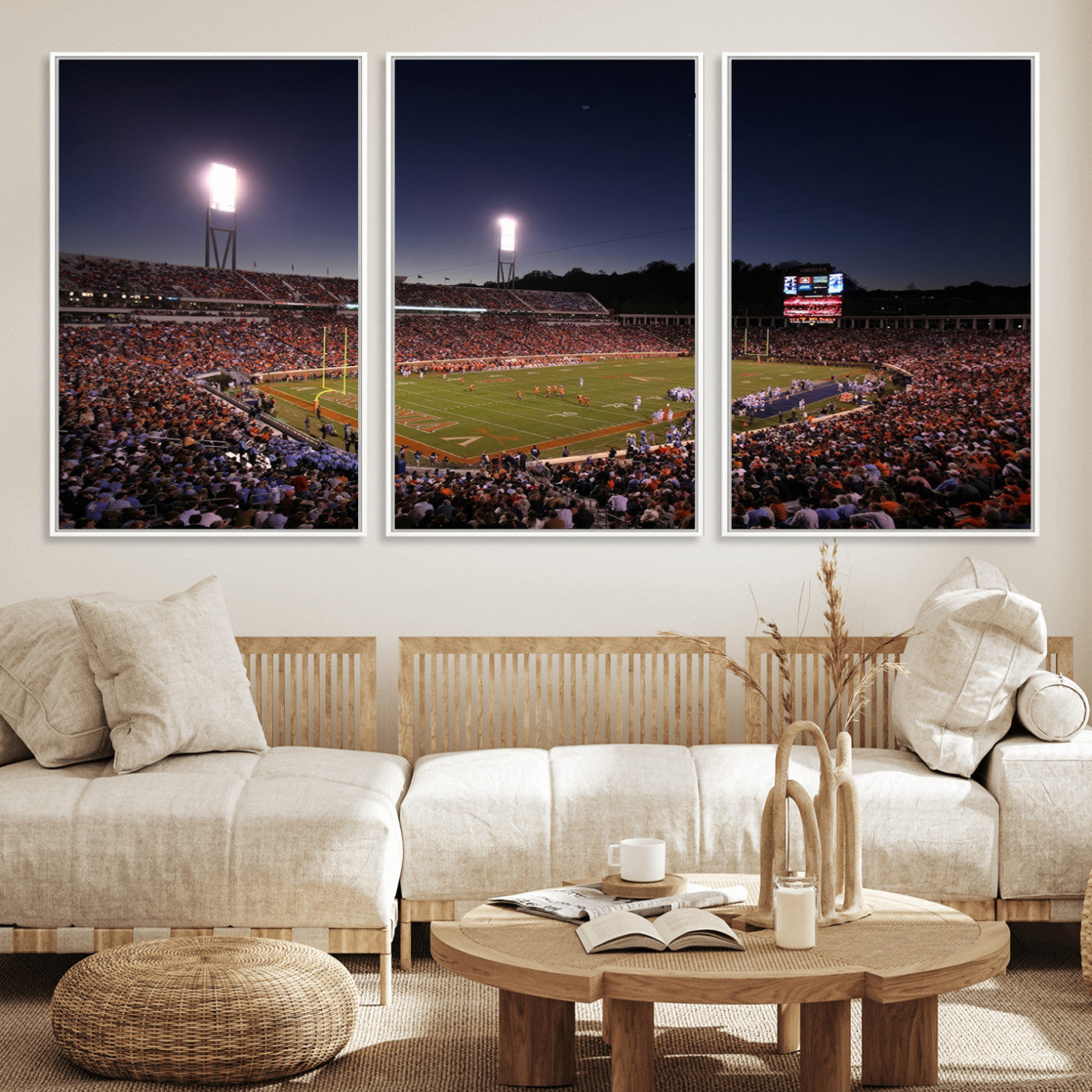 MGV-FC-60X30-3P - Virginia Cavaliers Football Team Print - Charlottesville Scott Stadium Canvas Print Wall Art