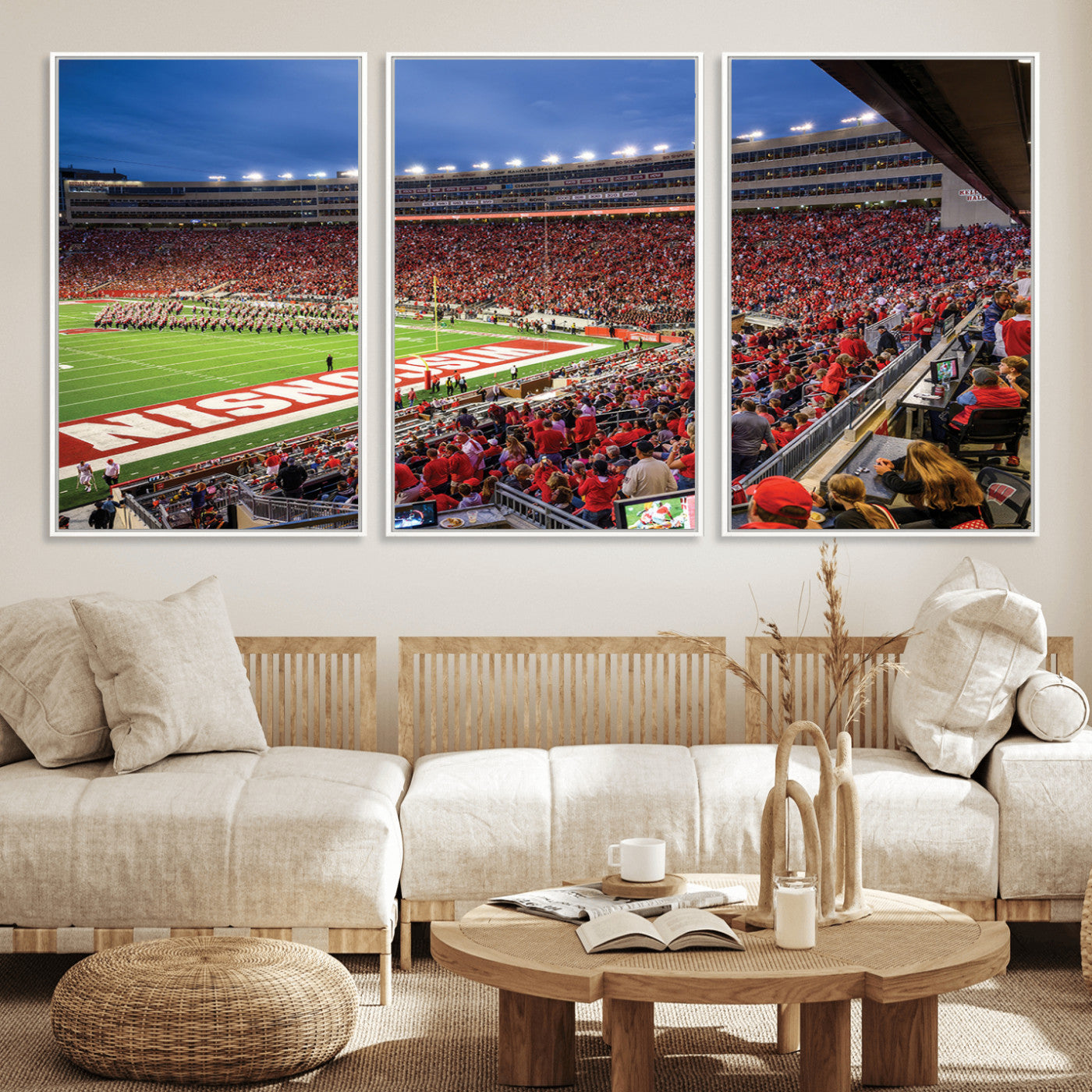 MGV-FC-60X30-3P - Wisconsin Badgers Football Team Print - Madison Camp Randall Stadium Wall Art, Wisconsin Badgers