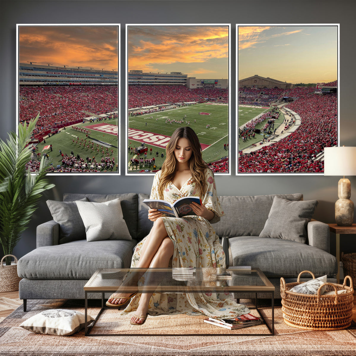 41472-MGV-CV-36X24 - Camp Randall Stadium Wisconsin Badgers Large Wall Art Canvas Print | College Football Stadium Wall