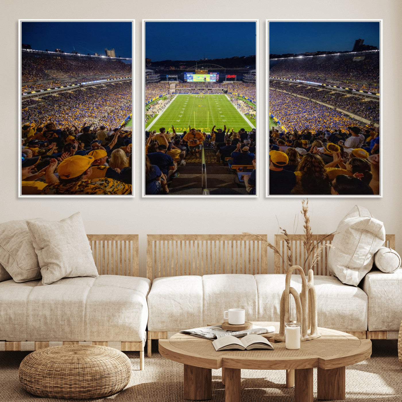 MGV-FC-60X30-3P - Pittsburgh Panthers Football Team Print - Pittsburgh Acrisure Stadium Wall Art Canvas Print