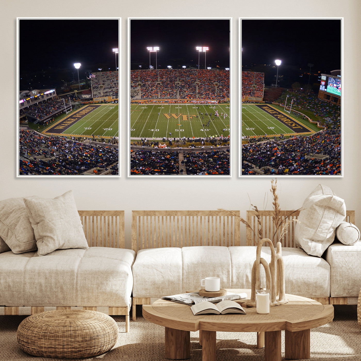 MGV-FC-60X30-3P - Demon Deacons Print Canvas, Football Team Print - Winston-Salem Allegacy Federal Credit Union