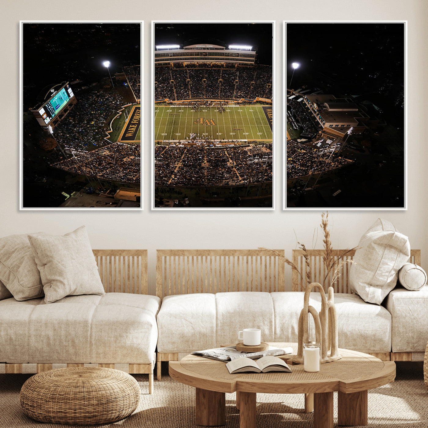 MGV-FC-60X30-3P - Wake Forest University Demon Deacons Canvas Printi, Football Team Print - Winston-Salem Allegacy