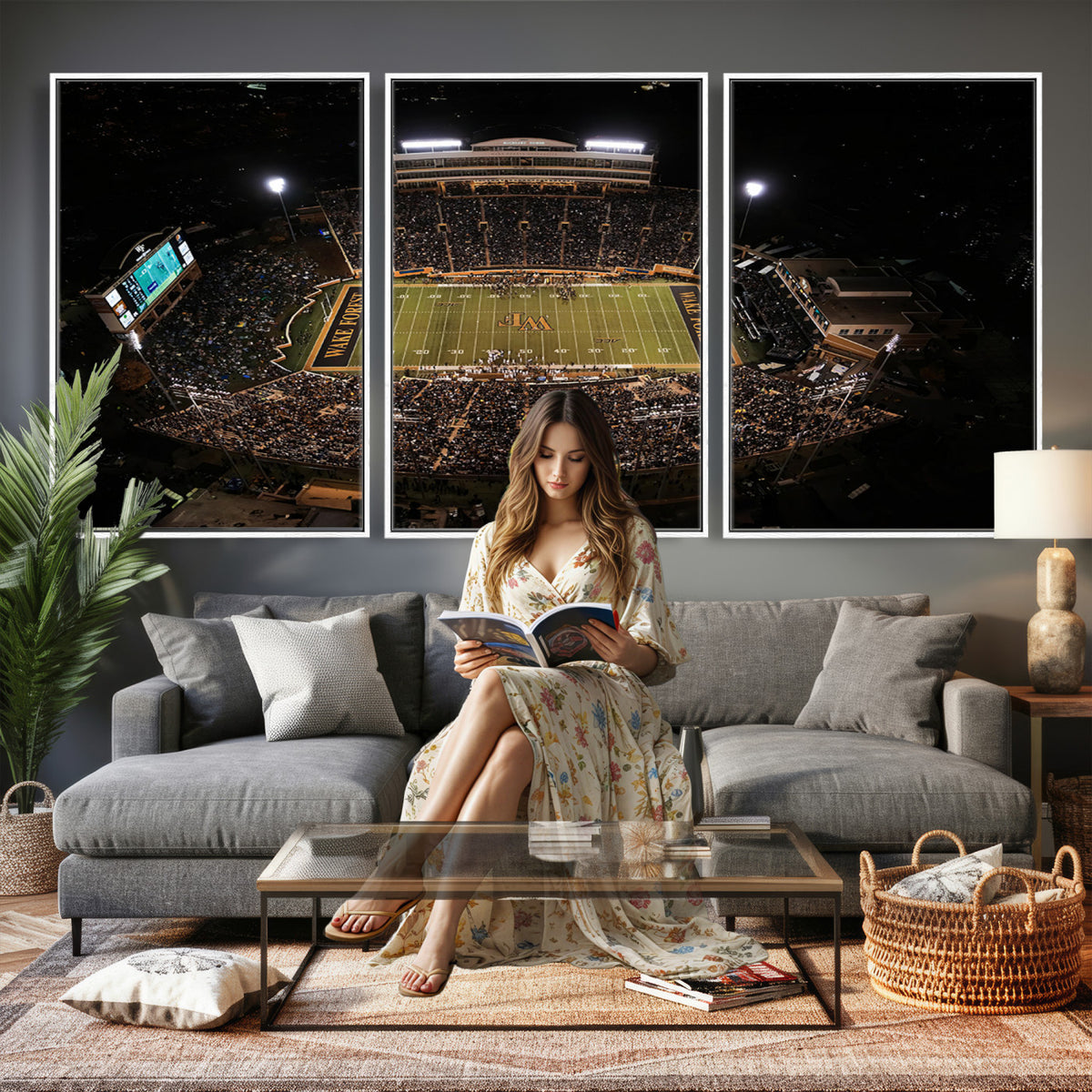 20605-MGV-CV-36X24 - Wake Forest University Demon Deacons Canvas Print, Football Team Wall Art