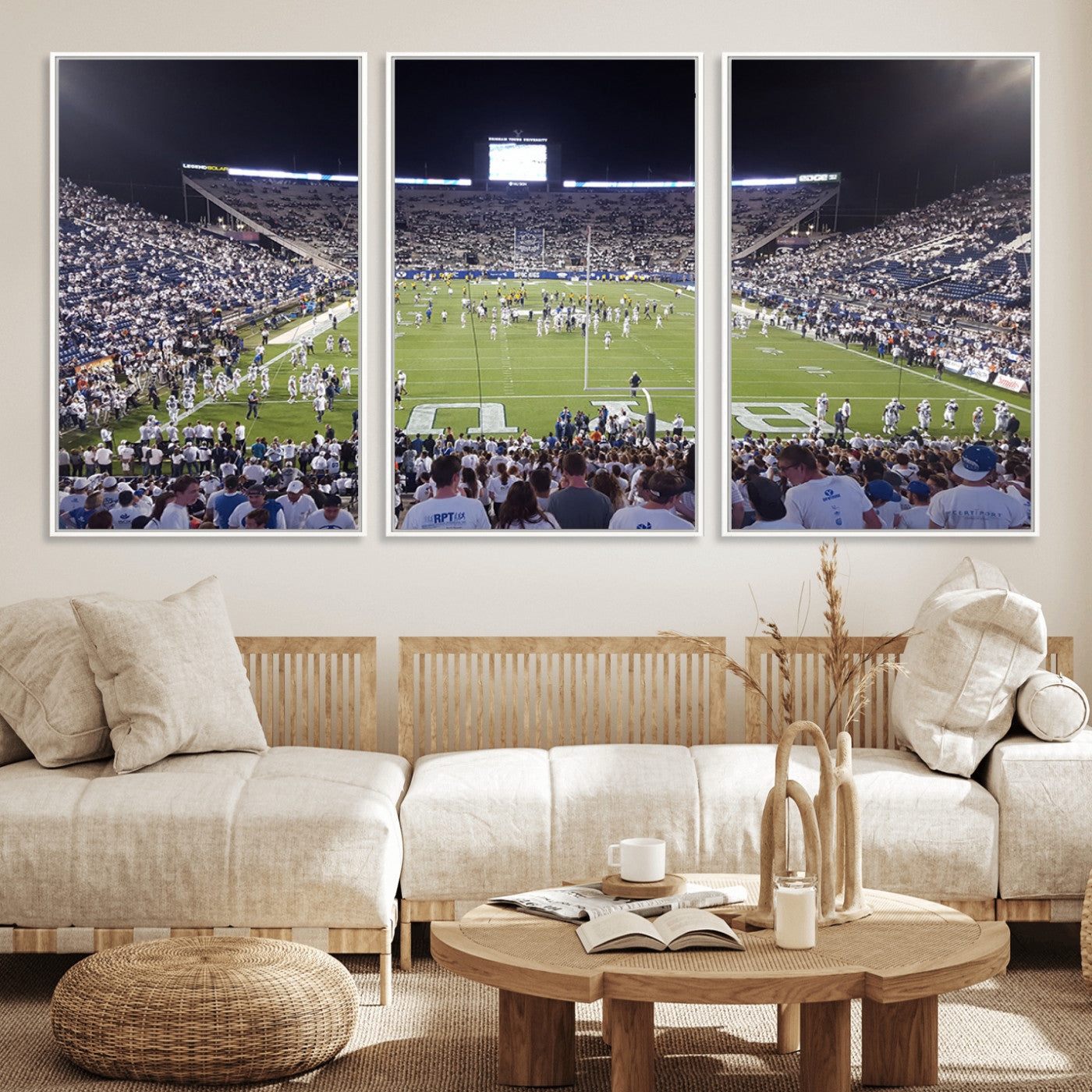 MGV-FC-60X30-3P - Brigham Young University Cougars Football Print Canvas - Provo LaVell Edwards Stadium Wall Art
