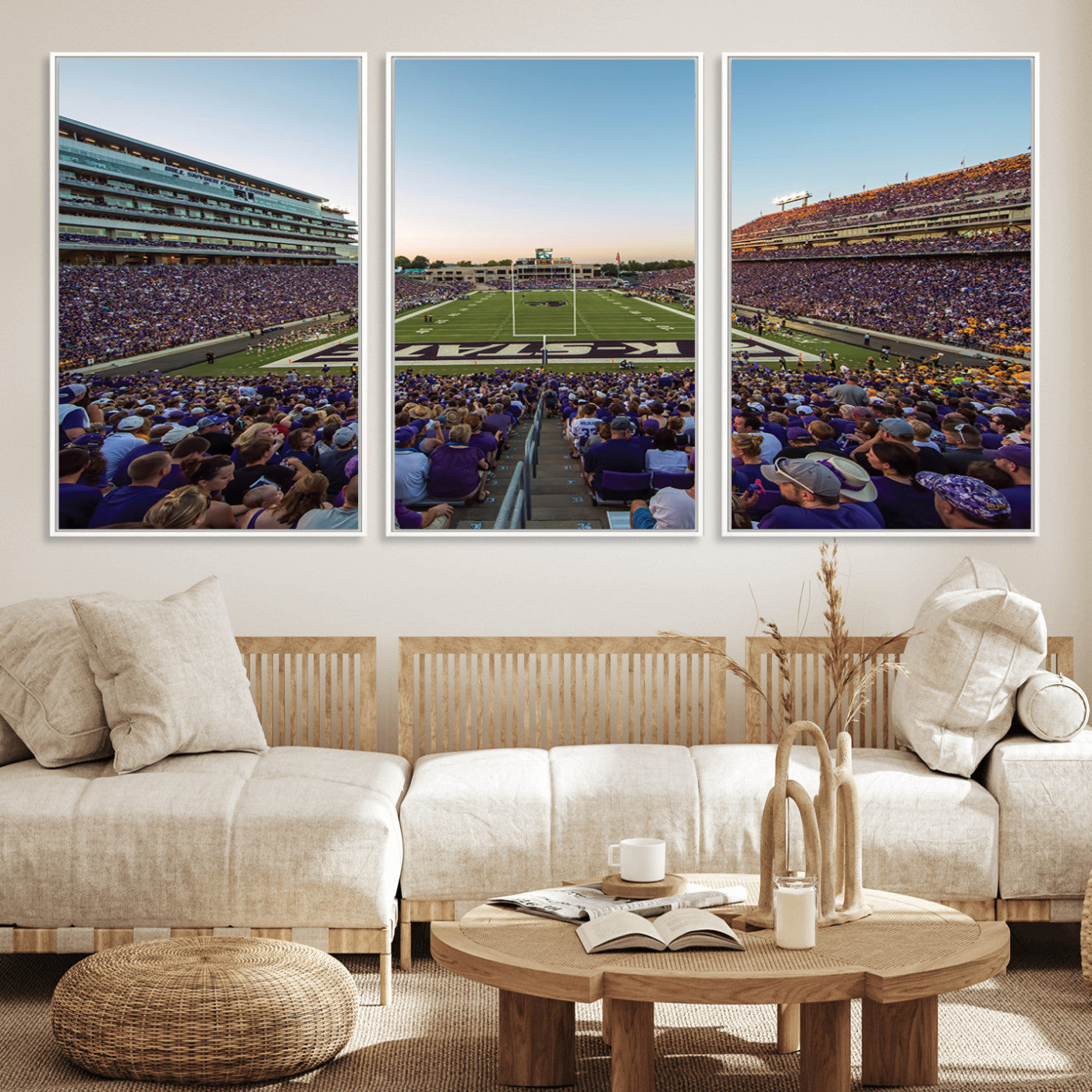 MGV-FC-60X30-3P - Kansas State University Wildcats Football Team Print - Manhattan Bill Snyder Family Football Stadium