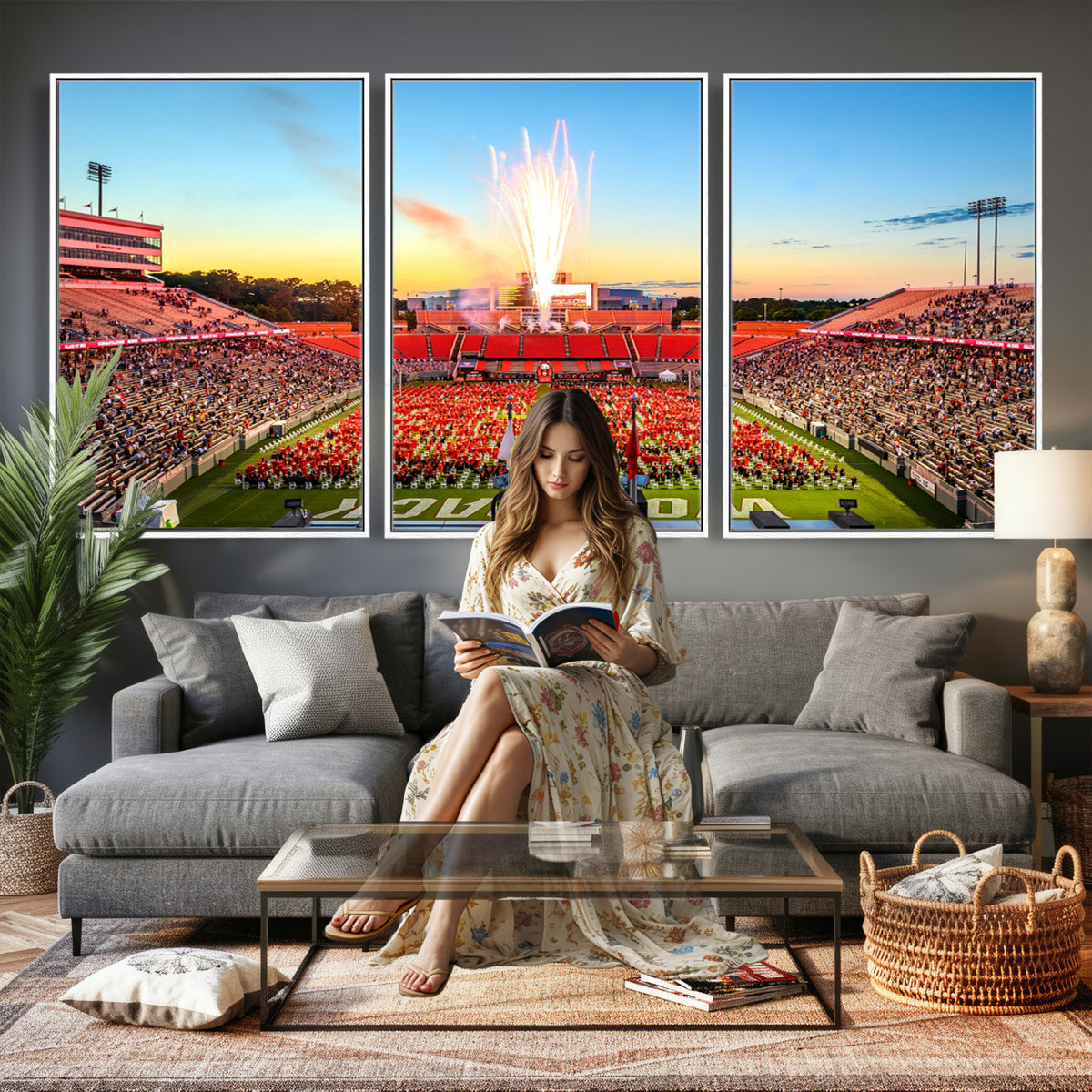18017-MGV-CV-36X24 - North Carolina State University Canvas Print, Wolfpack Football Team Print