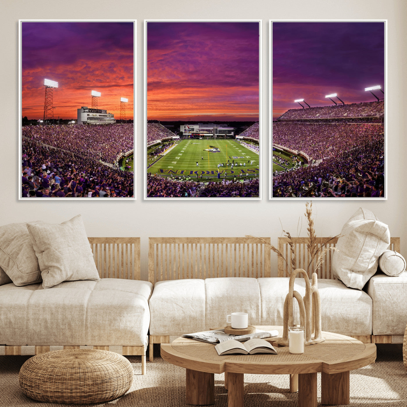 MGV-FC-60X30-3P - East Carolina University Pirates Football Print Canvas- Greenville Dowdy-Ficklen Stadium Wall Art