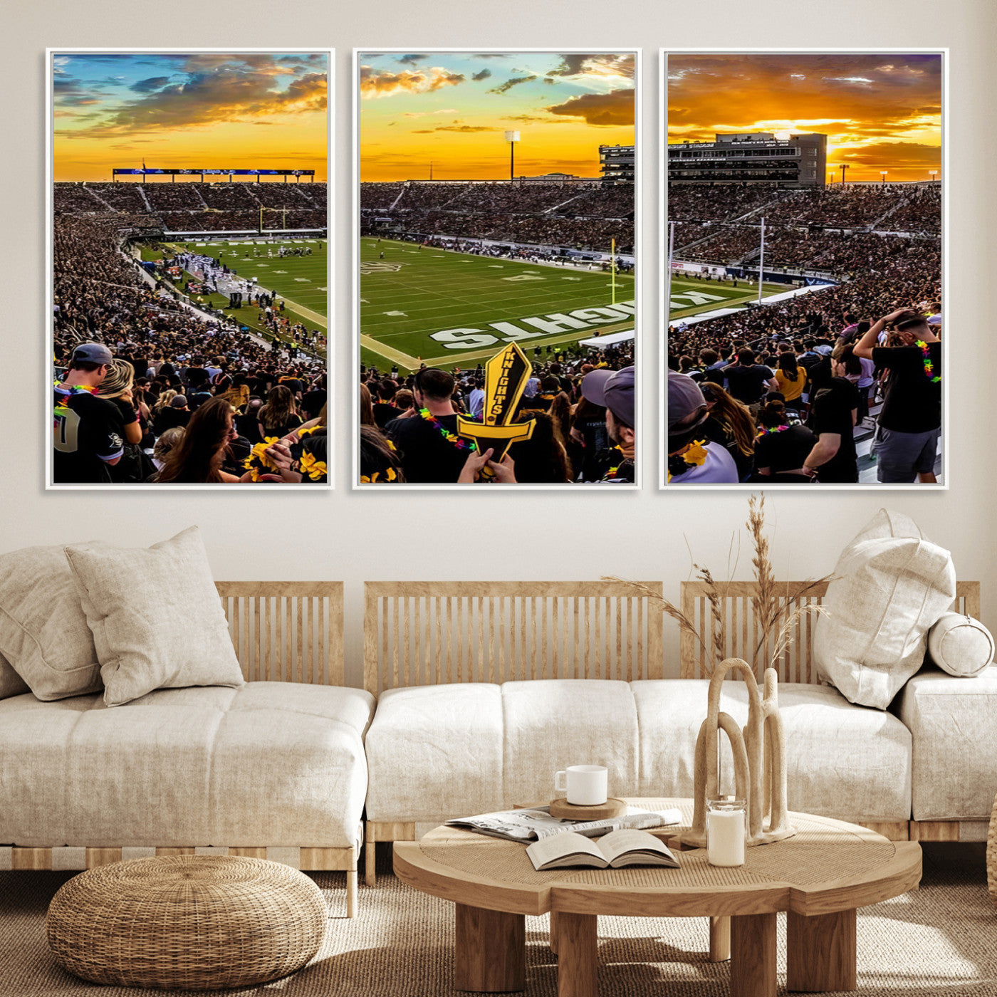 MGV-FC-60X30-3P - UCF Knights Football Team Print - Orlando FBC Mortgage Stadium, UCF Knights Wall Art Canvas Print