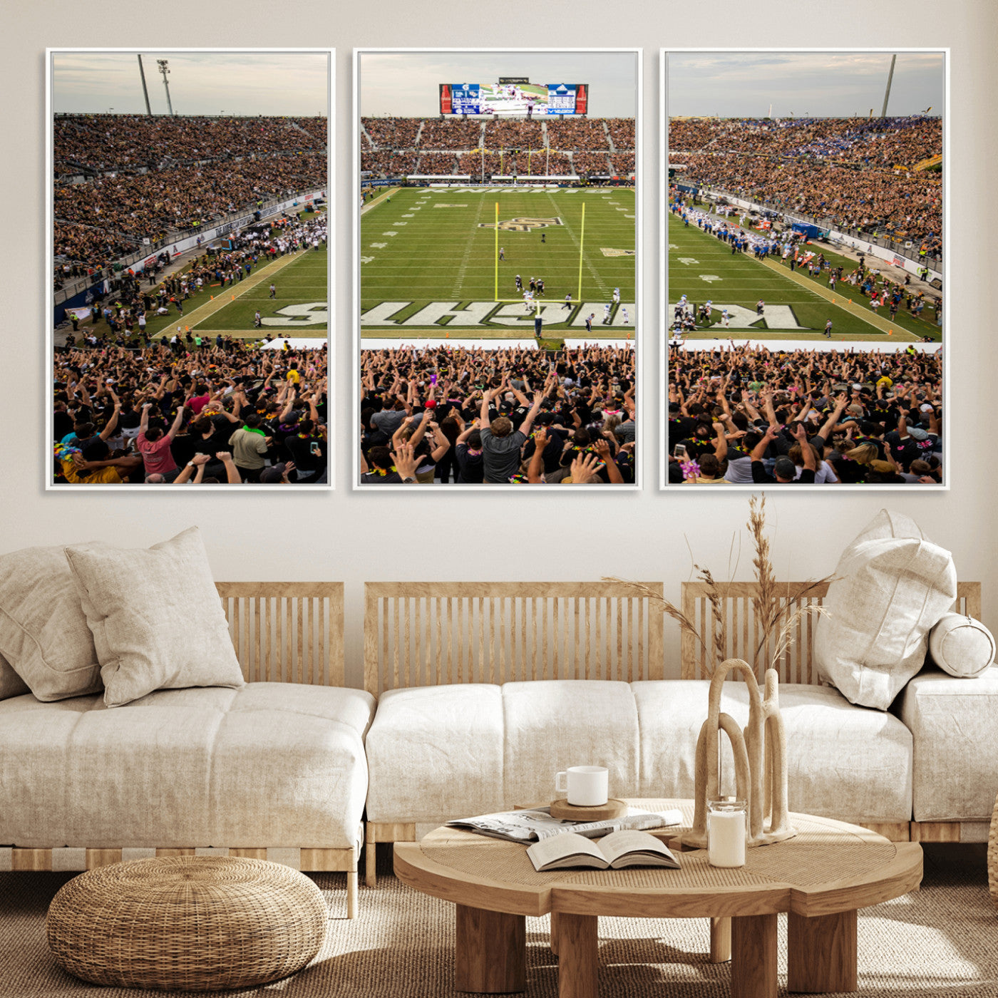 MGV-FC-60X30-3P - UCF Knights Football Team Print - Orlando FBC Mortgage Stadium Canvas Print