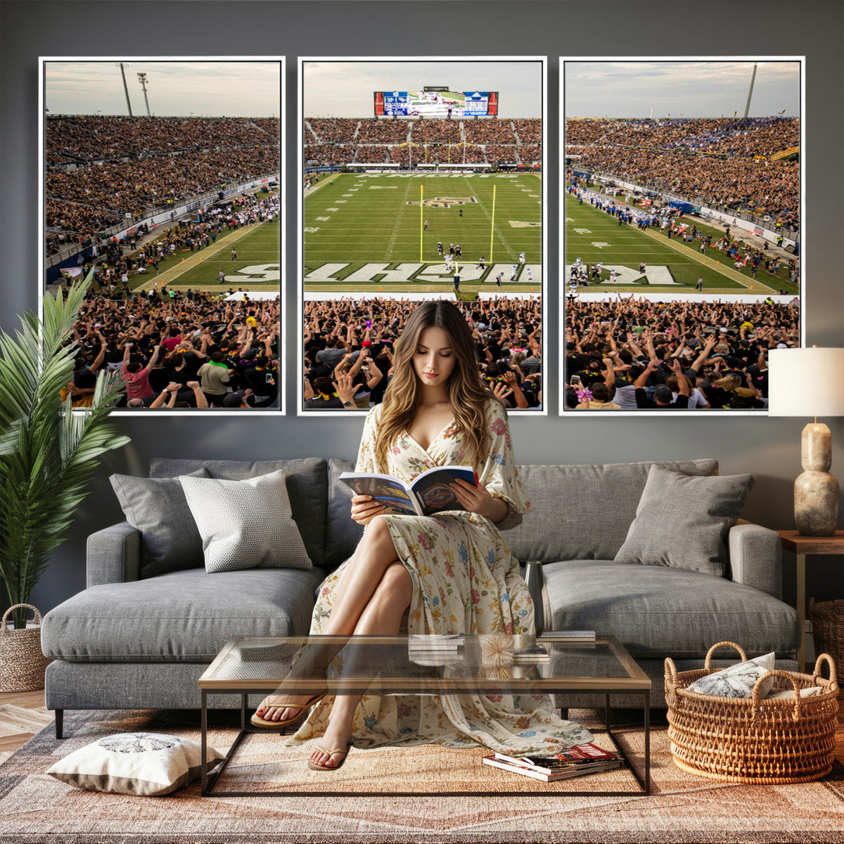 38659-MGV-CV-36X24 - UCF Knights Football Team Print - Orlando FBC Mortgage Stadium Canvas Print