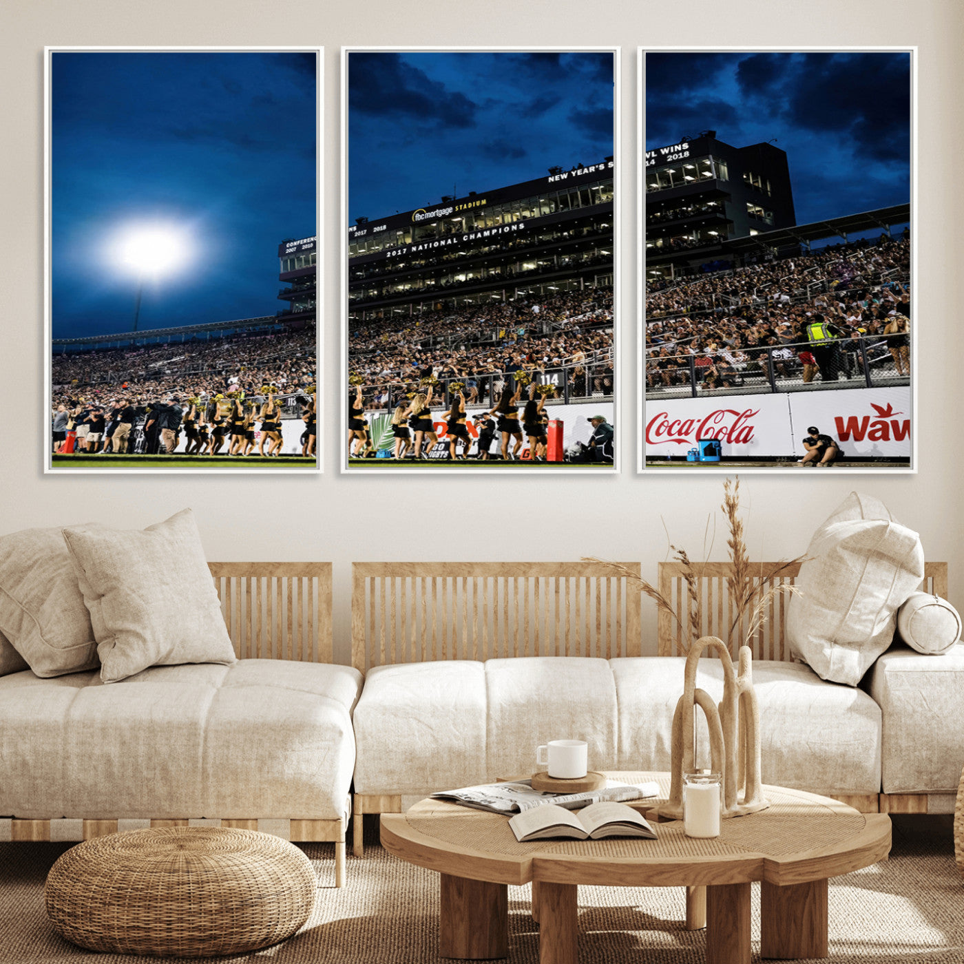 MGV-FC-60X30-3P - UCF Knights Football Team Print - Orlando FBC Mortgage Stadium Wall Art Canvas Print