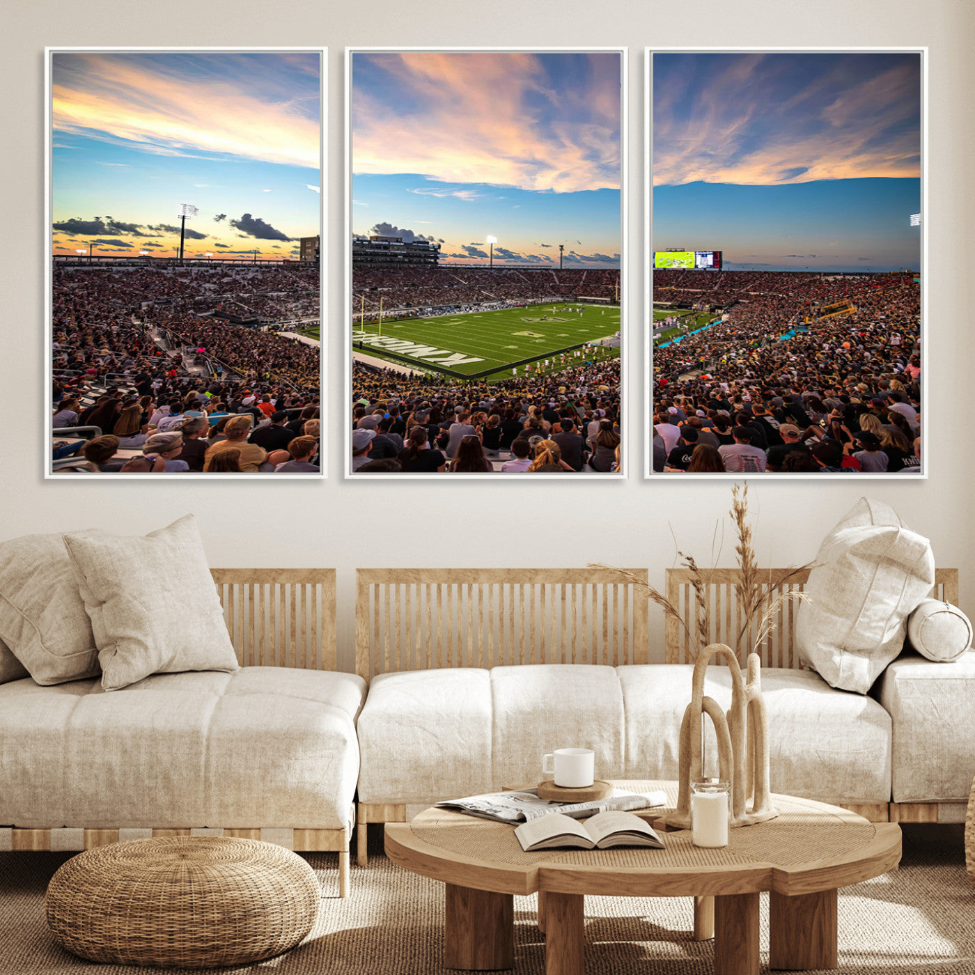 MGV-FC-60X30-3P - UCF Knights Football Team Print - Orlando FBC Mortgage Stadium Wall Art Canvas Print