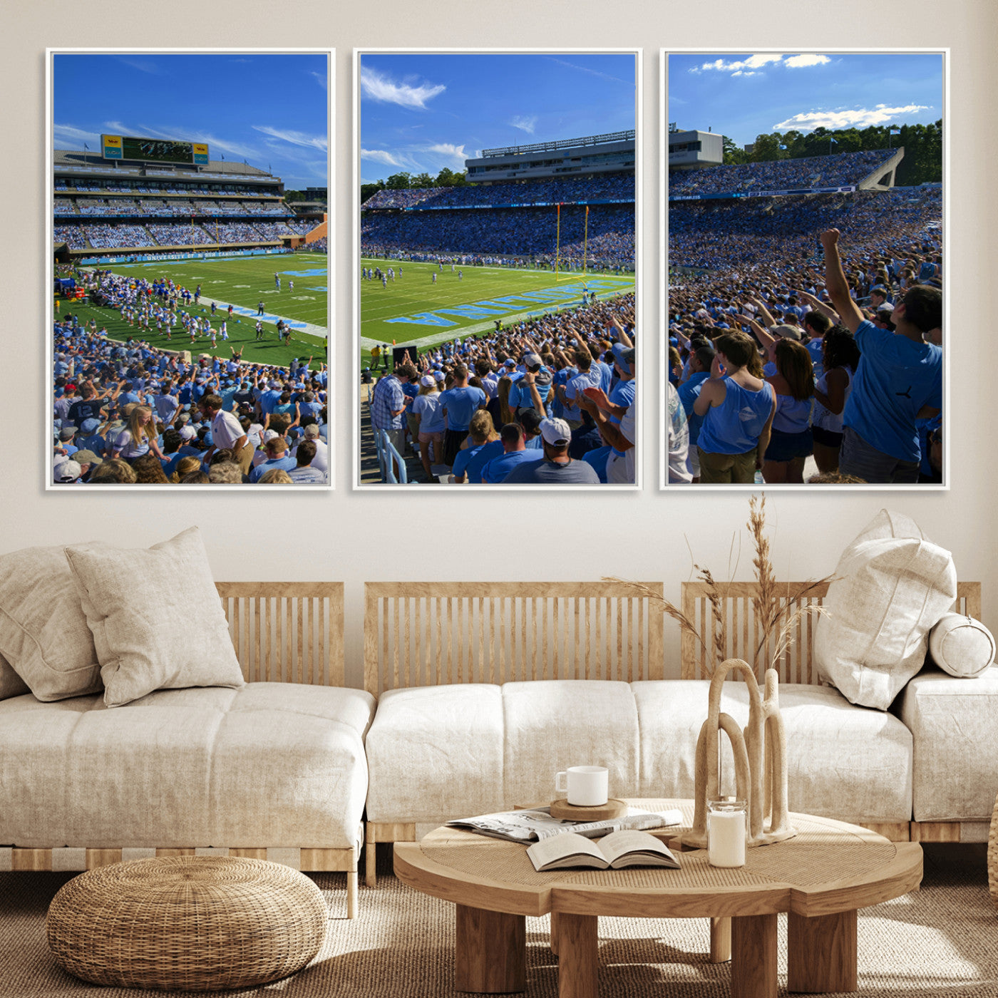 MGV-FC-60X30-3P - University of North Carolina Tar Heels Team Canvas Print - Chapel Hill Kenan Memorial Stadium Wall