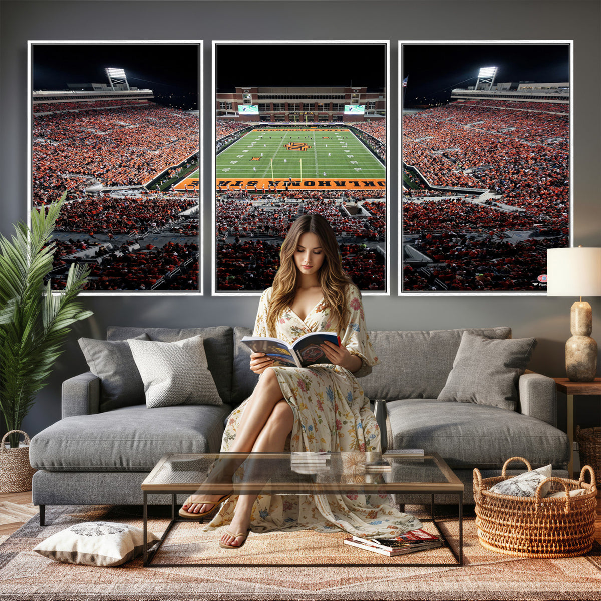 81675-MGV-CV-36X24 - Boone Pickens Stadium Wall Art Oklahoma State Cowboys Print