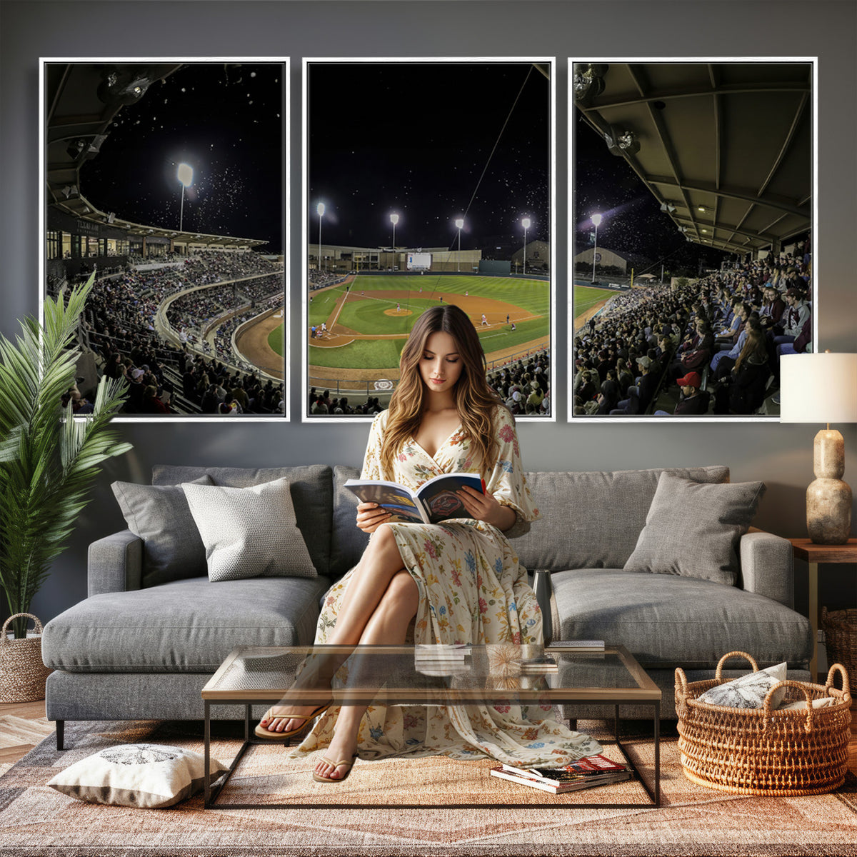 10262-MGV-CV-36X24 - Olsen Field at Blue Bell Park - Texas A&M Aggies Baseball Stadium Wall Art Canvas Print