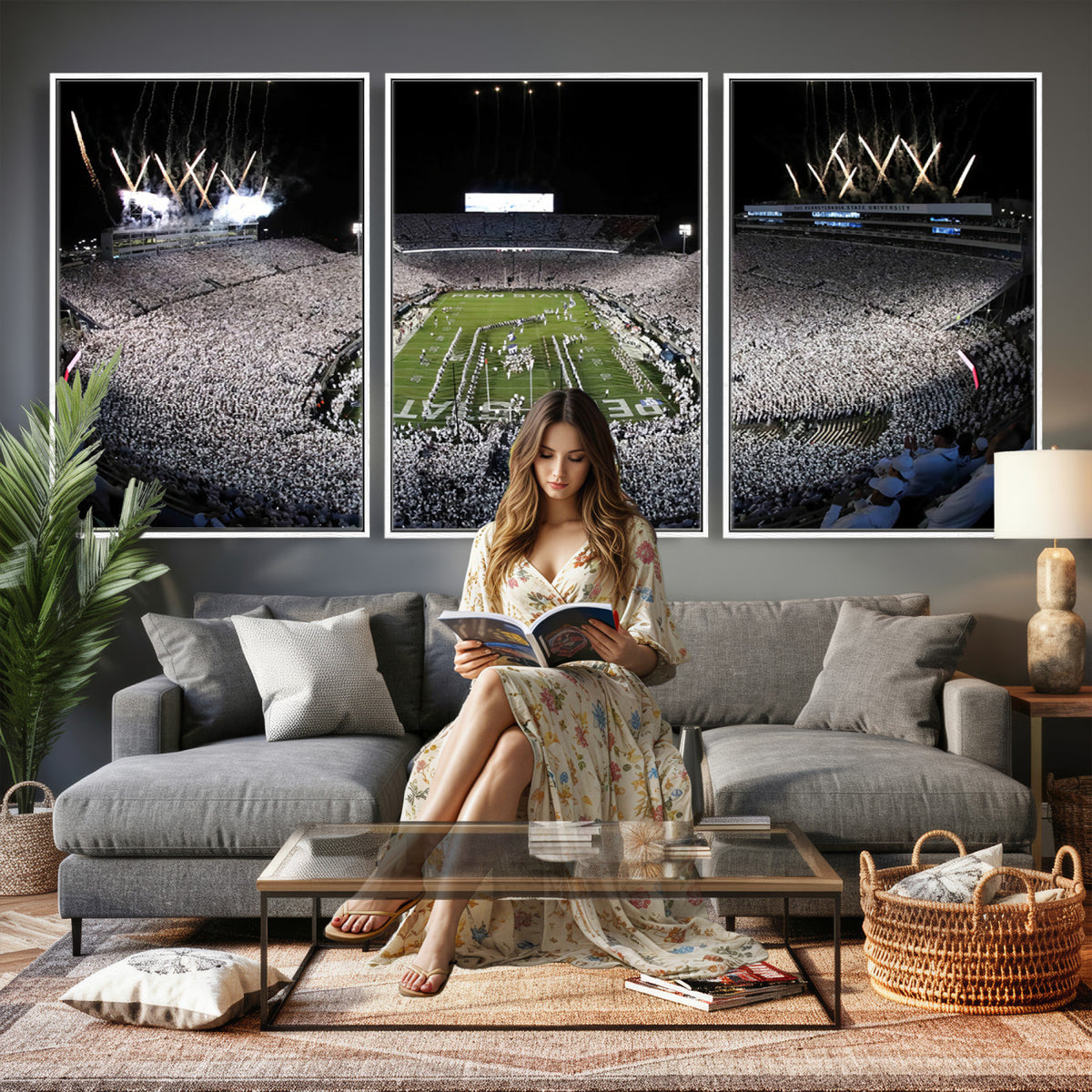 84537-MGV-CV-36X24 - Penn State Beaver Stadium Canvas Wall Art - Nittany Lions Football Print