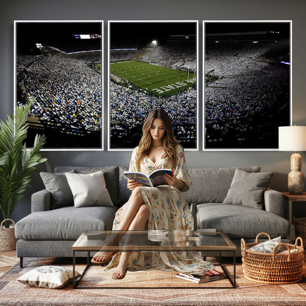 96825-MGV-CV-36X24 - Penn State Football Stadium Wall Art - Beaver Stadium Canvas Print