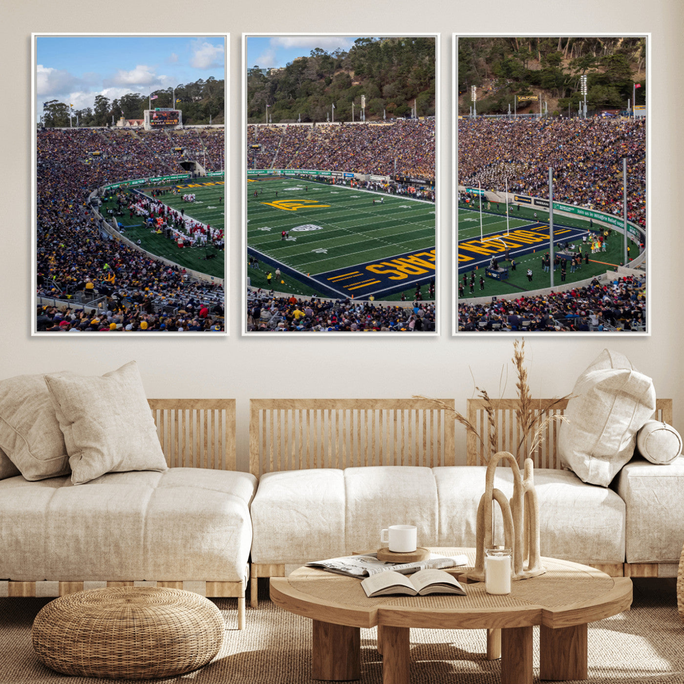38054-MGV-CV-36X24-University of California Golden Bears Football Team Print - Berkeley California Memorial Stadium Art Canvas Print