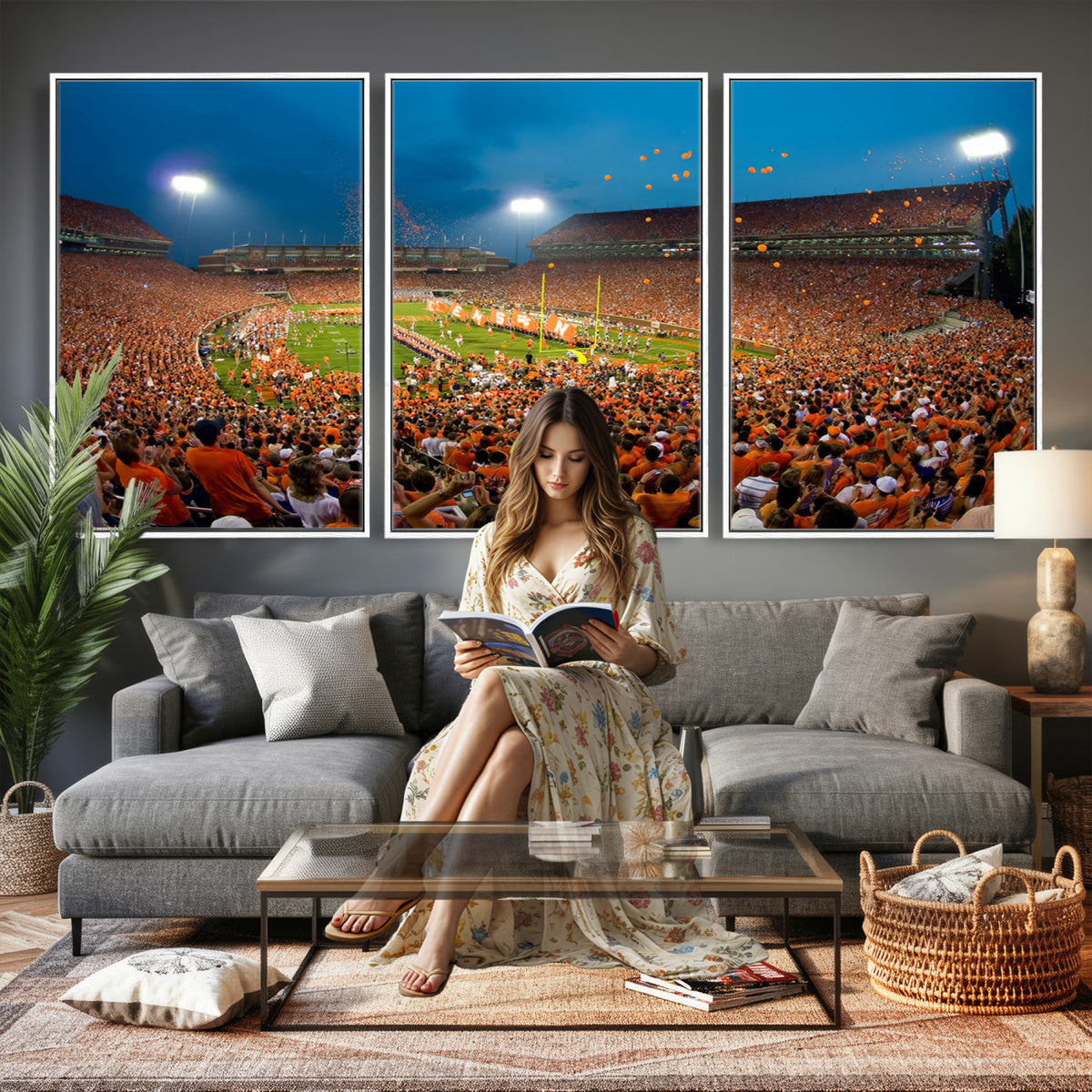 26196-MGV-CV-36X24 - Clemson University Tigers Football Team Print, Clemson